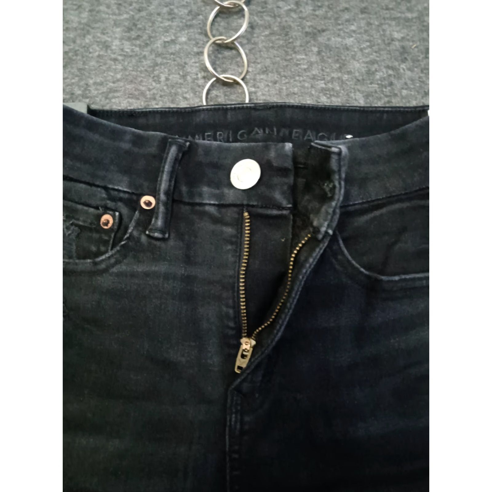 American Eagle Outfitters American Eagle Women's Black Jeans Tapered Size 0 X-Short Size 25" / US 0 / IT 36 - 3 Thumbnail