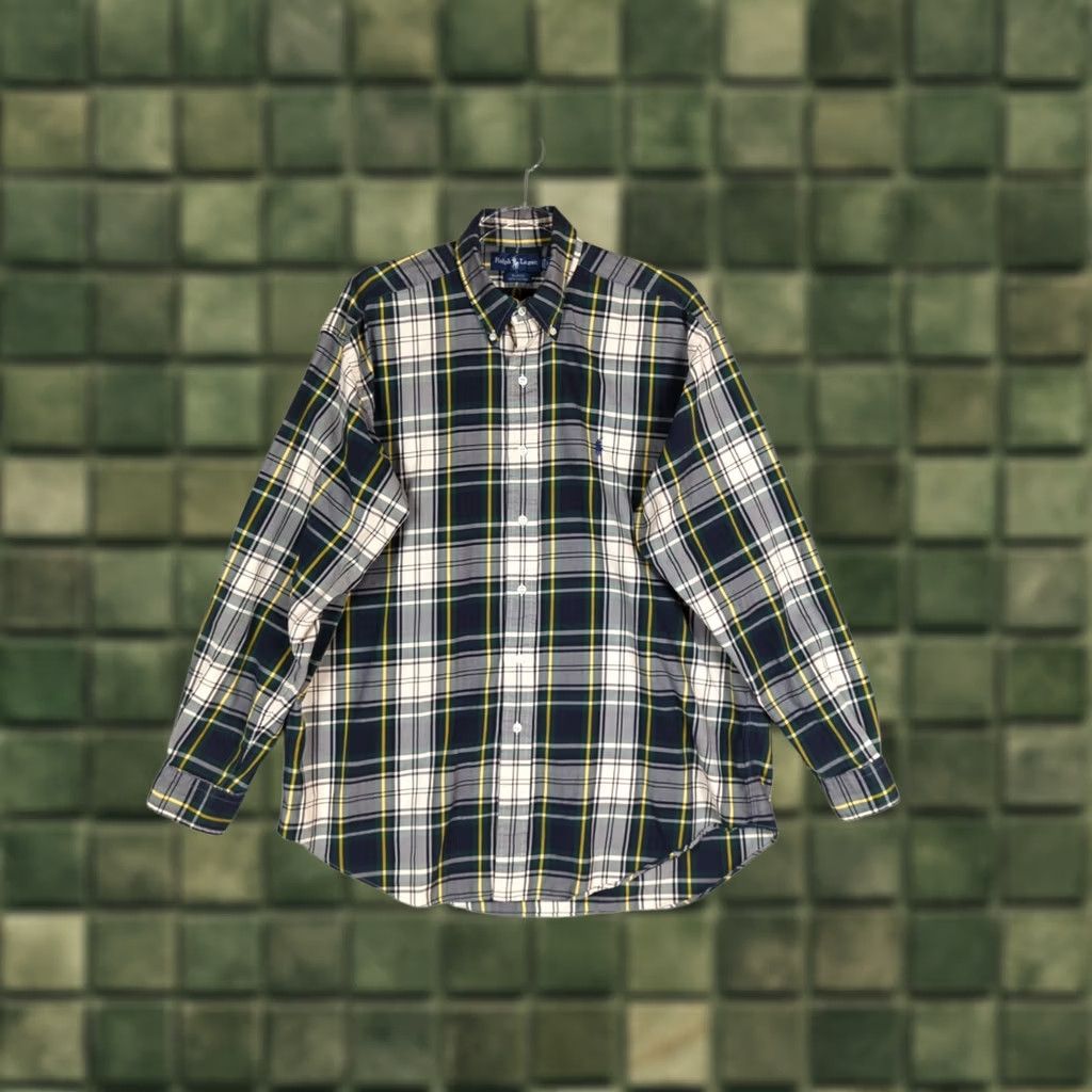 Ralph Lauren Ralph Lauren Blake Shirt Mens Large Green Plaid Long Sleeve Button-Down Collar Pony Logo Blue Pattern Vintage: No Size US L / EU 52-54 / 3 - 1 Thumbnail