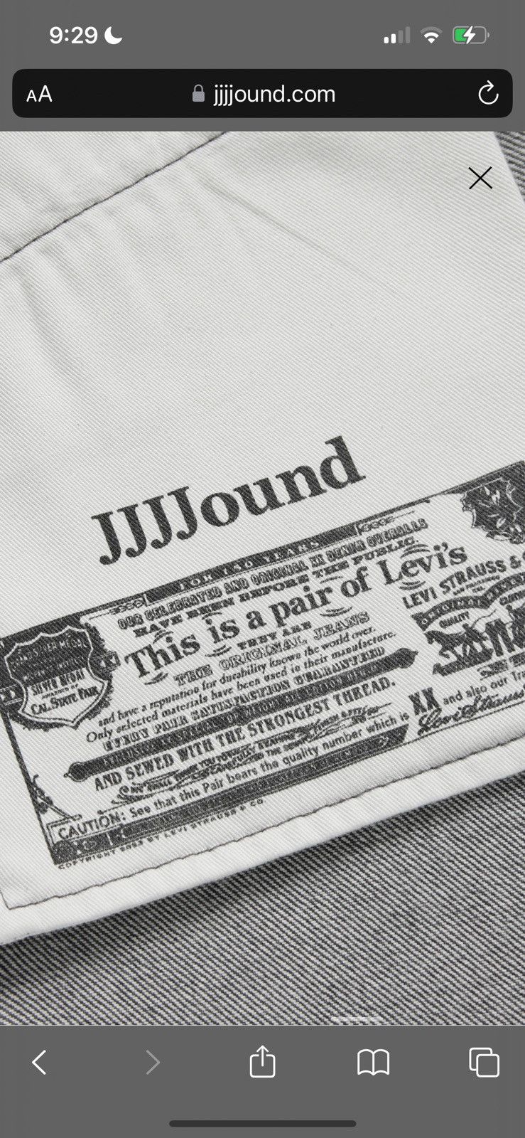 JJJJound × Levi's Levi’s JJJJound 501 ‘93 Jean Grey Stonewash SZ 30 Size US 30 / EU 46 - 8 Thumbnail
