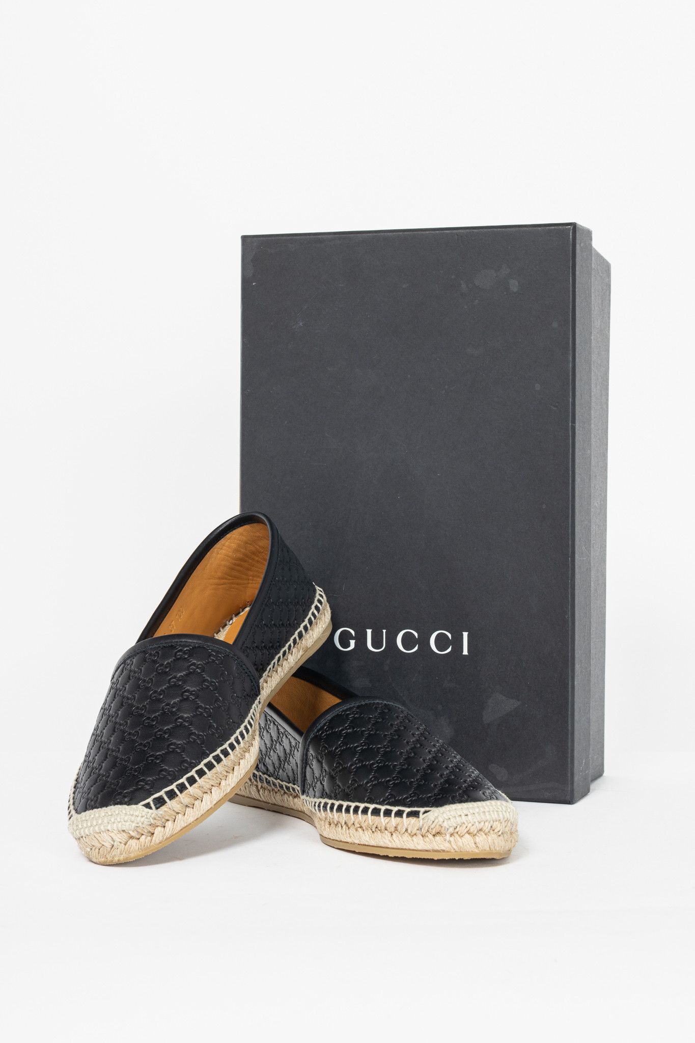 Gucci Gucci Black Microguccissima Leather Flat Espadrilles Size US 6.5 / IT 36.5 - 11 Thumbnail