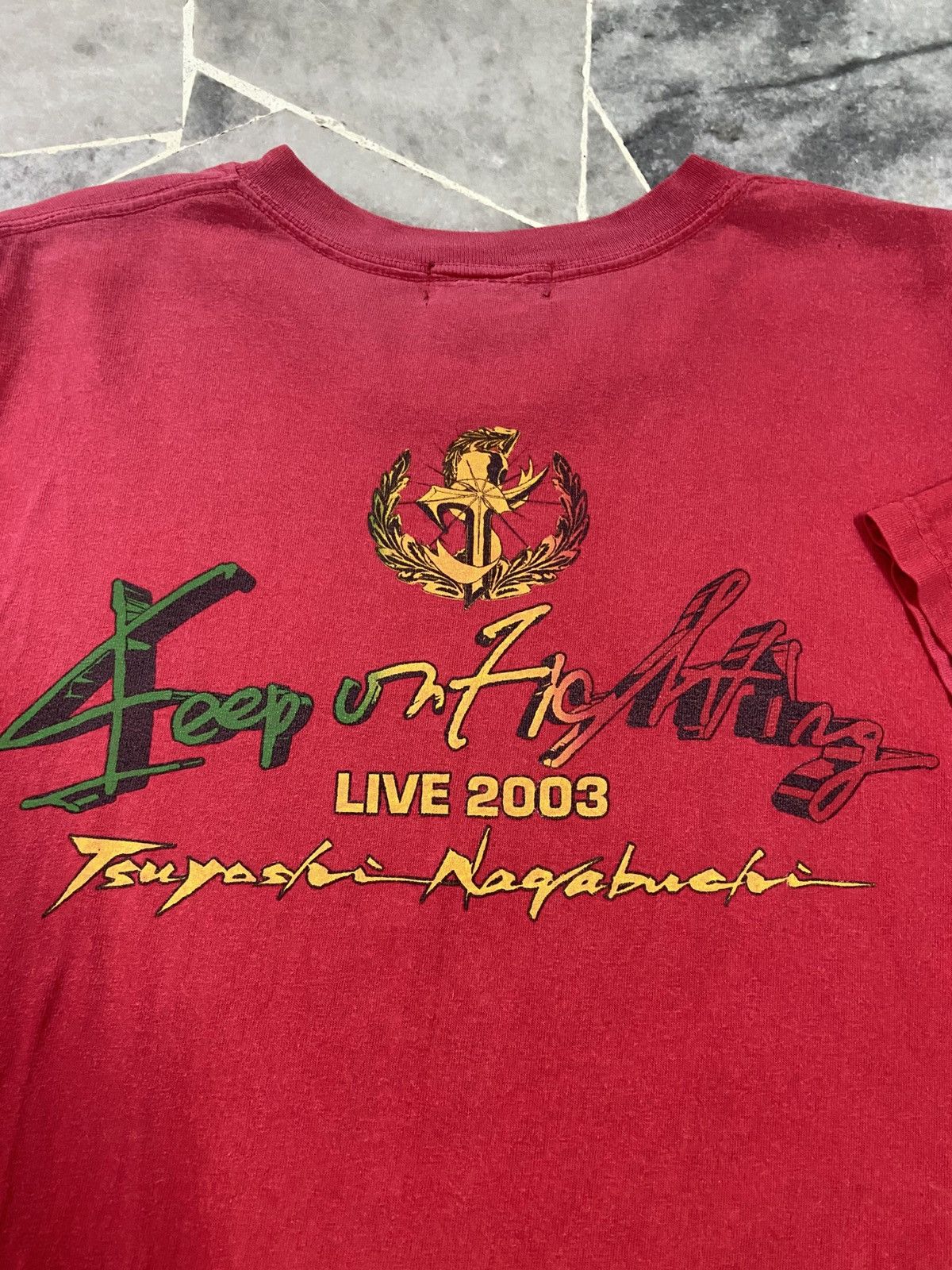 Band Tees Vintage 00s Tsuyoshi Nagabuchi Rock keep On Fighting Tee Size US XL / EU 56 / 4 - 2 Thumbnail