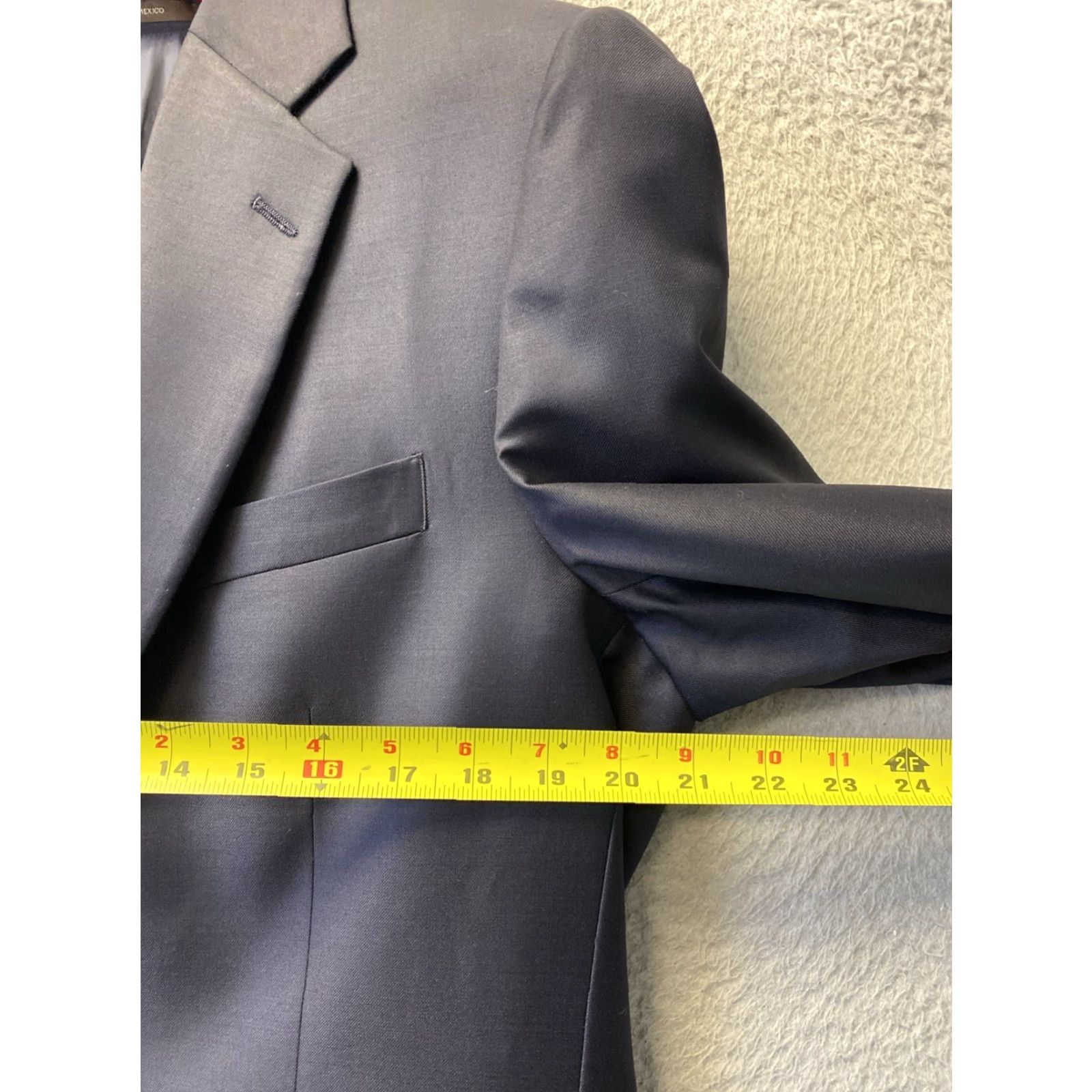 Tasso Elba VINTAGE Tasso Elba Blazer Jacket Men 40L Wool Navy Blue Gold / 156-17 Mens Blazer, Two-Button, Regular Length Size 40L - 4 Thumbnail