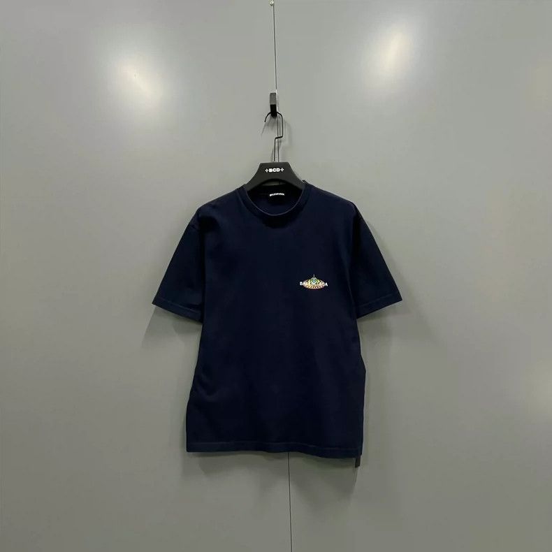 Balenciaga Dark blue small logo short-sleeved