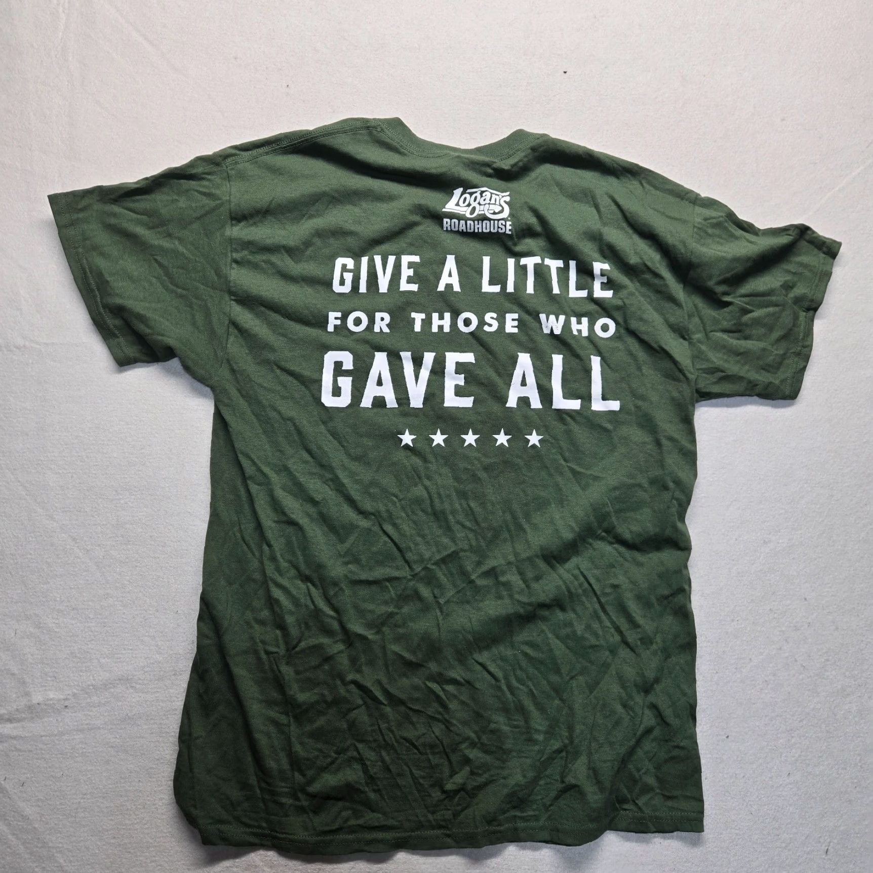 Gildan Texas Roadhouse Folds Of Honor Employee Green Tee Shirt Short Sleeve L Large Unisex Adults Cotton Gildan T-Shirt Embroidered Regular Size US L / EU 52-54 / 3 - 8 Thumbnail