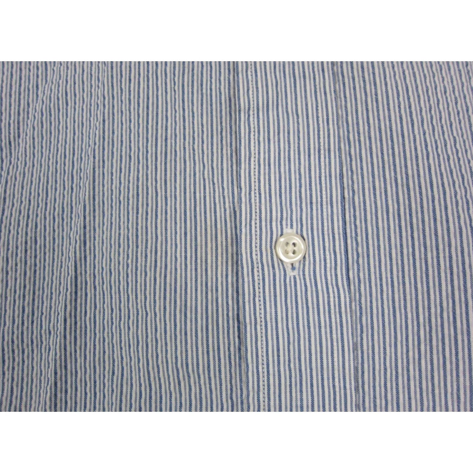 Ralph Lauren Ralph Lauren Shirt Adult M Blue Striped Cotton Polo Button-Up, Short Sleeve, Logo, Classic Fit, Vintage Mens Rugby Size US M / EU 48-50 / 2 - 4 Thumbnail