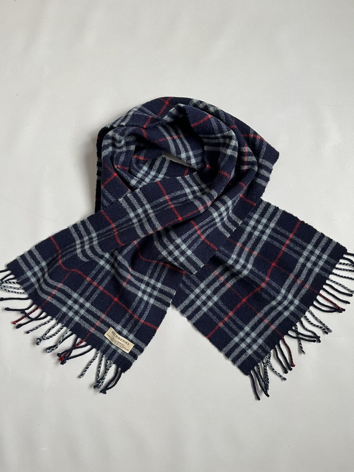 Burberry Burberry London Blue Checkered Plaid Lambswool Scarf Scarve Size ONE SIZE - 1 Thumbnail