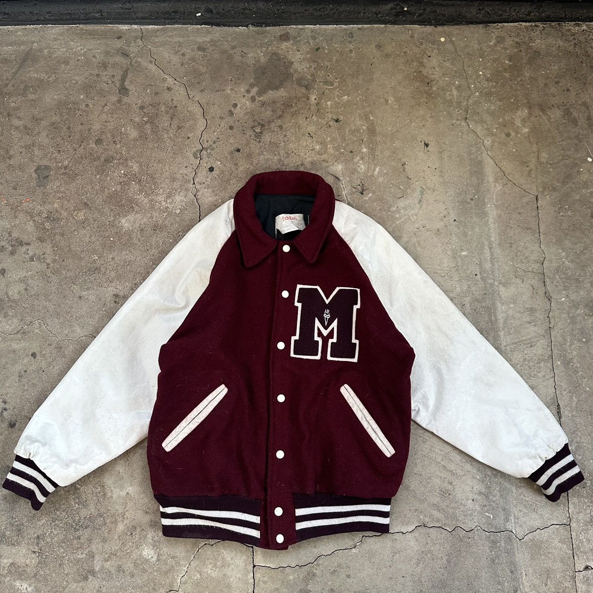 Vintage Authentic Vintage 80s Maverick USA M Leather Varsity Jacket Size US L / EU 52-54 / 3 - 7 Thumbnail