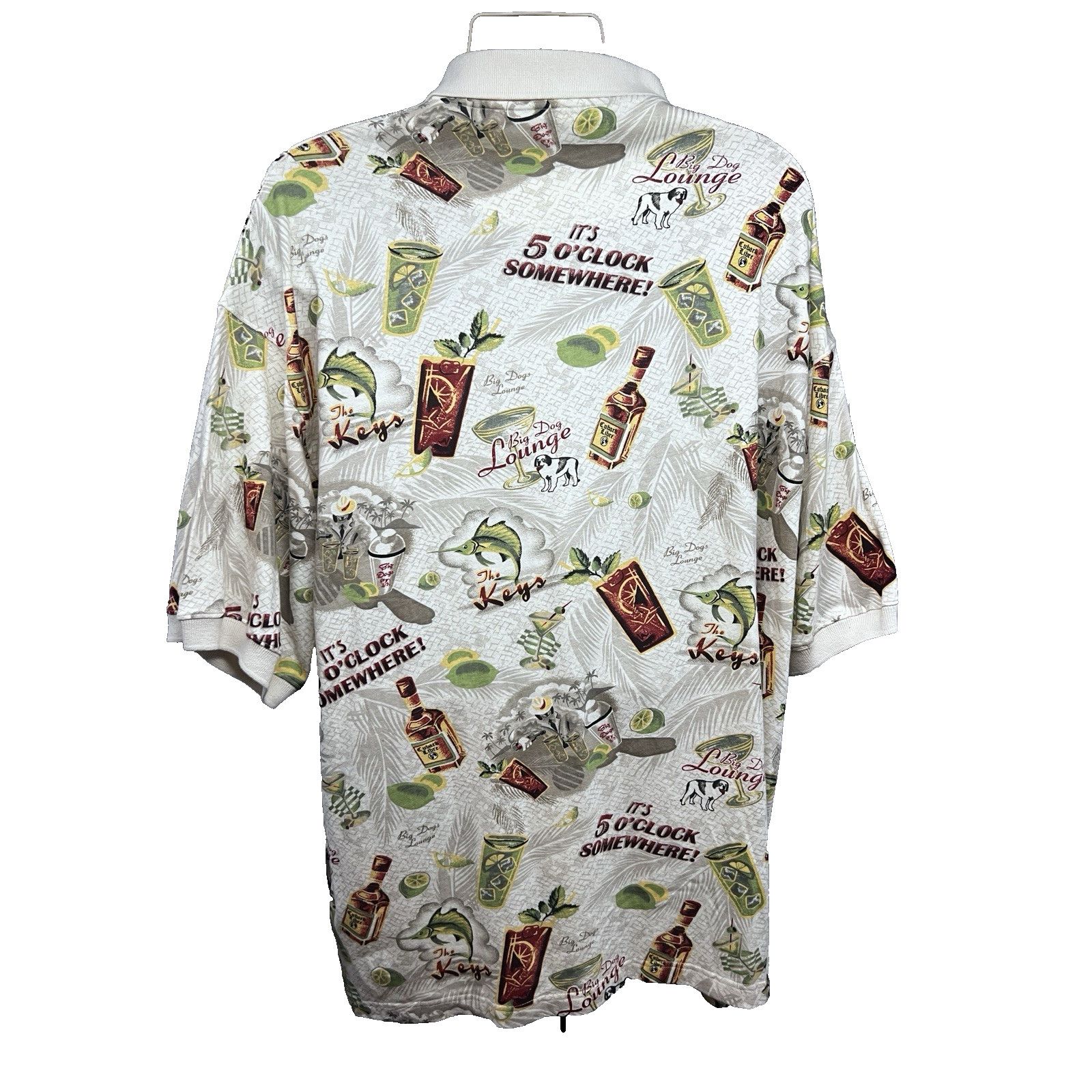 Big Dogs Big Dogs All Over Print Polo Shirt Mens 3X Tiki Cocktails Size US XXL / EU 58 / 5 - 2 Thumbnail