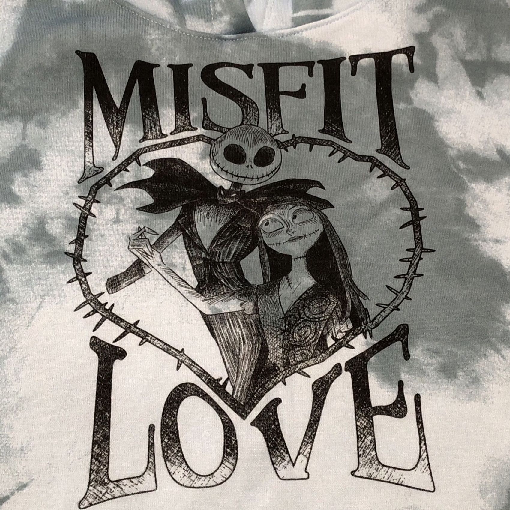 Disney LIGHT BLUE NIGHTMARE BEFORE CHRISTMAS Misfit Love HOODIE JUNIOR M Medium Blue Disney Jack Skellington Sally Hoodie Women Girls Size M / US 6-8 / IT 42-44 - 2 Thumbnail