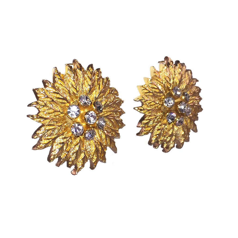 Dior Massive Christian Dior Flower Rhinestone Earrings Size ONE SIZE - 2 Thumbnail