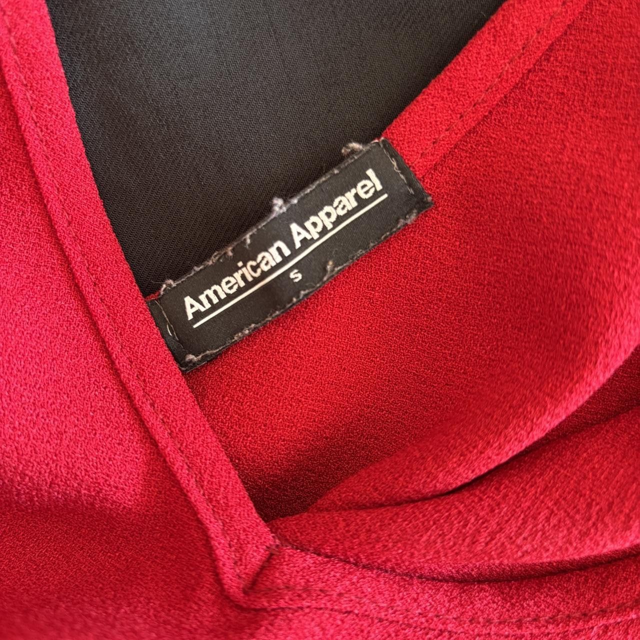 American Apparel Indie Sleaze Crepe Red Deep V Tank Top Made in USA Size S / US 4 / IT 40 - 2 Thumbnail