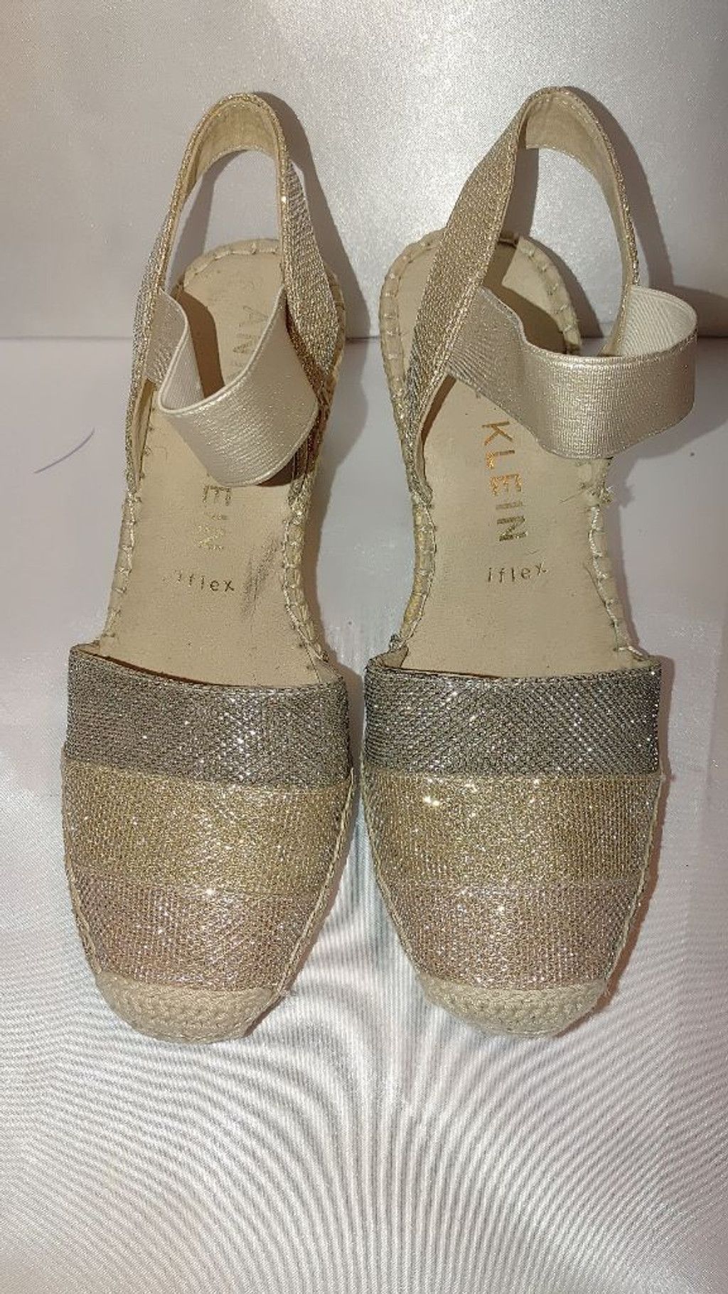 The Unbranded Brand Anne Klein Metallic & Leather Aleahia Espadrille Size 8M Size US 8 / IT 38 - 7 Thumbnail