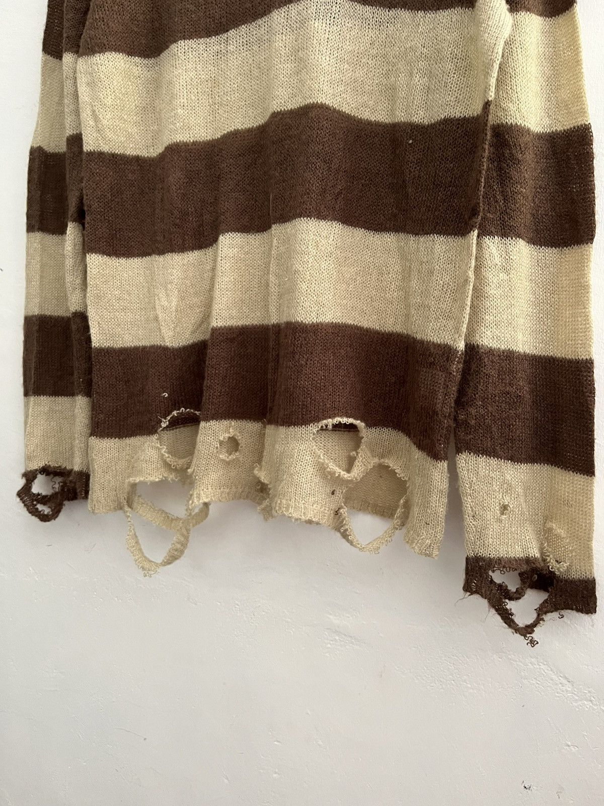 Hysteric Glamour 2000s Beaumont Car striped destroyed fishnet Size US L / EU 52-54 / 3 - 3 Thumbnail