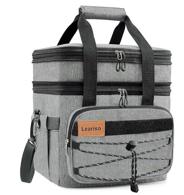 NBDN Nobrandedon 2-Tier Reusable Insulated Lunch Box with Strap, Leakproof Size ONE SIZE - 7 Thumbnail