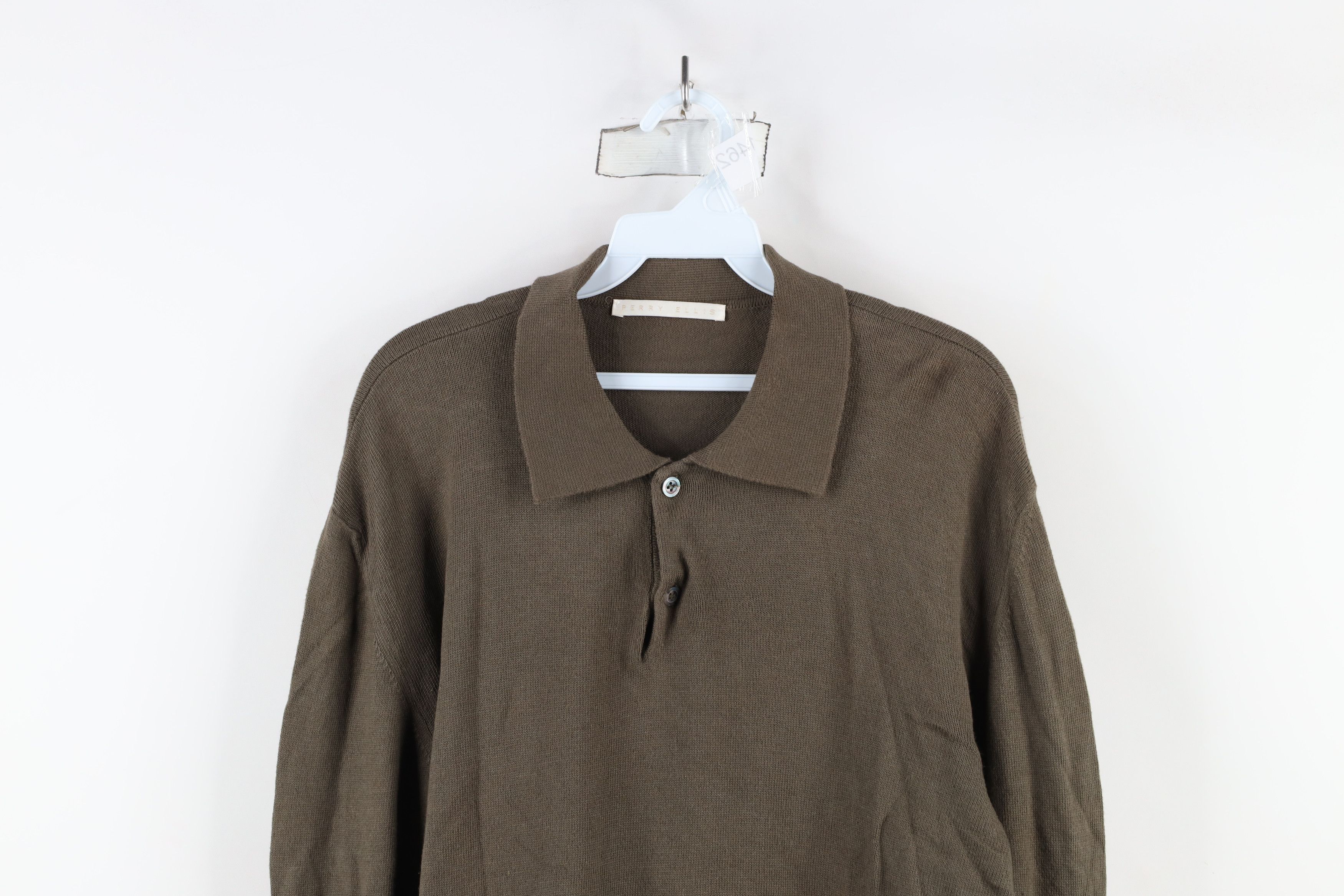 Vintage Vintage 90s Streetwear Knit Collared Pullover Polo Brown Size US XL / EU 56 / 4 - 2 Thumbnail