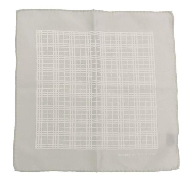 image of Burberry Silk Handkerchief in Grey, Men's