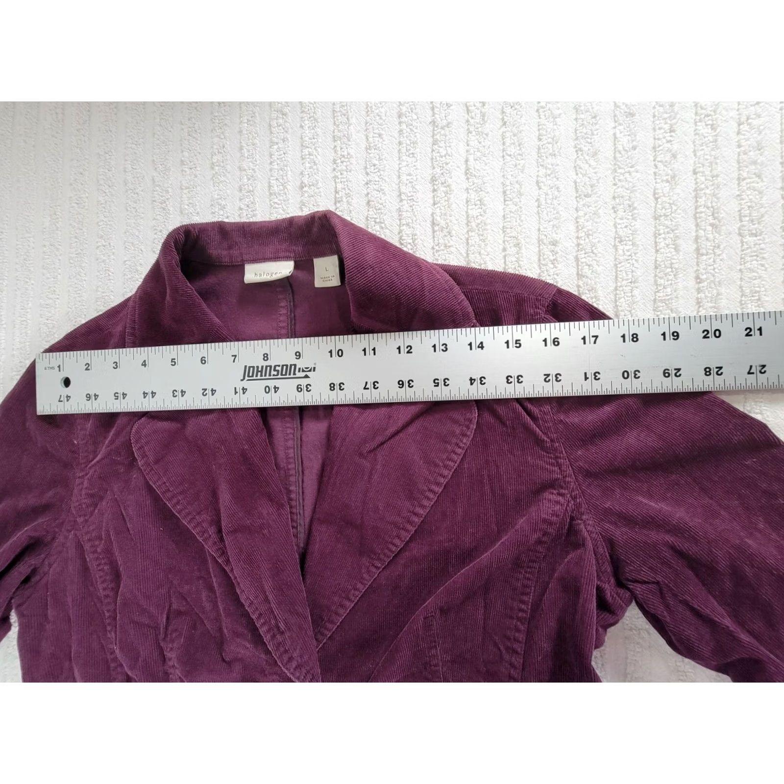 Vintage Halogen Blazer Jacket Plum Corduroy Two-Button Button Closure Casual Womens L Size L / US 10 / IT 46 - 5 Thumbnail