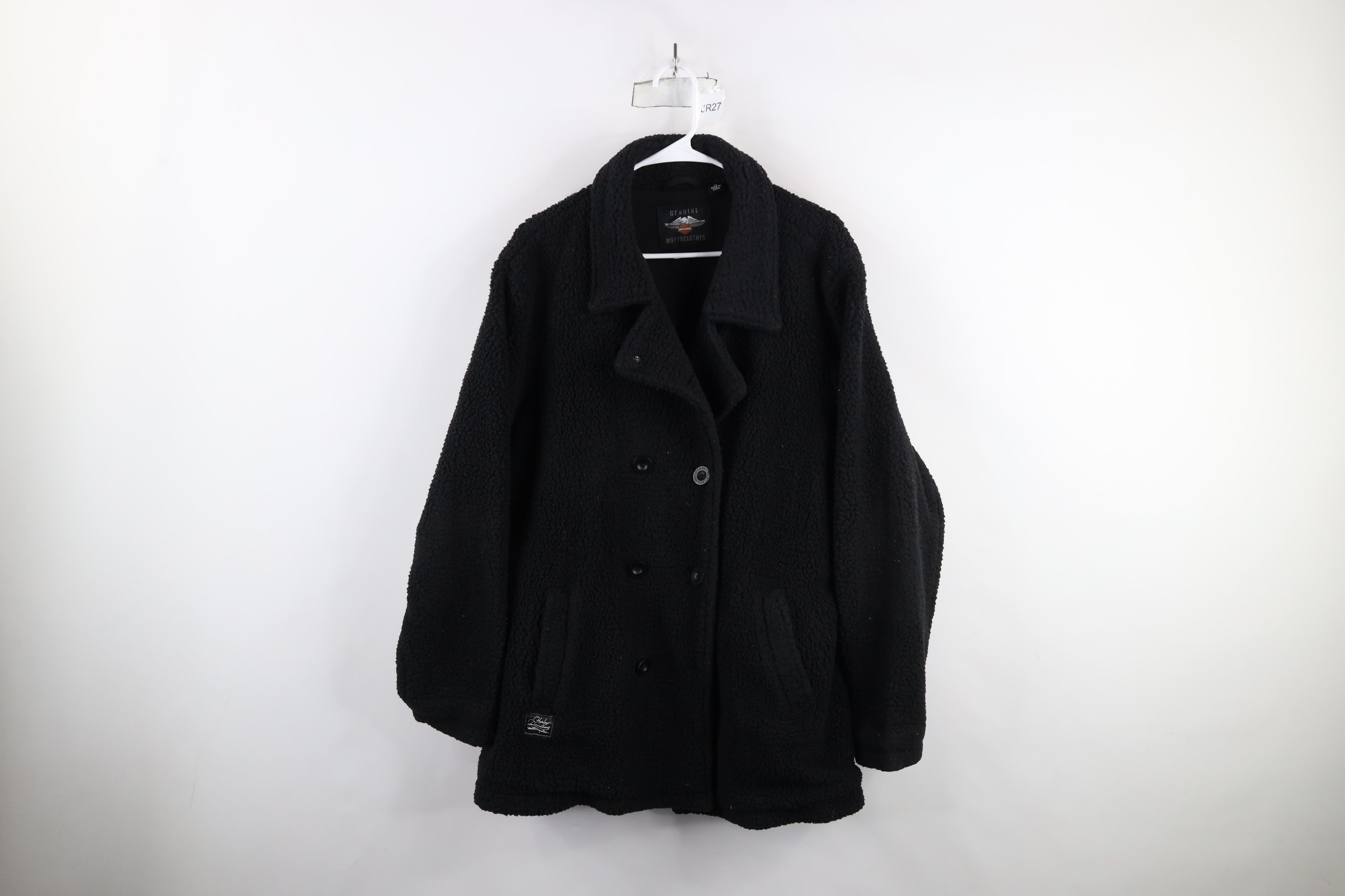 Harley Davidson × Vintage Vintage Harley Davidson Pile Fleece Double Breasted Jacket Size XXL / US 16-18 / IT 52-54 - 1 Thumbnail