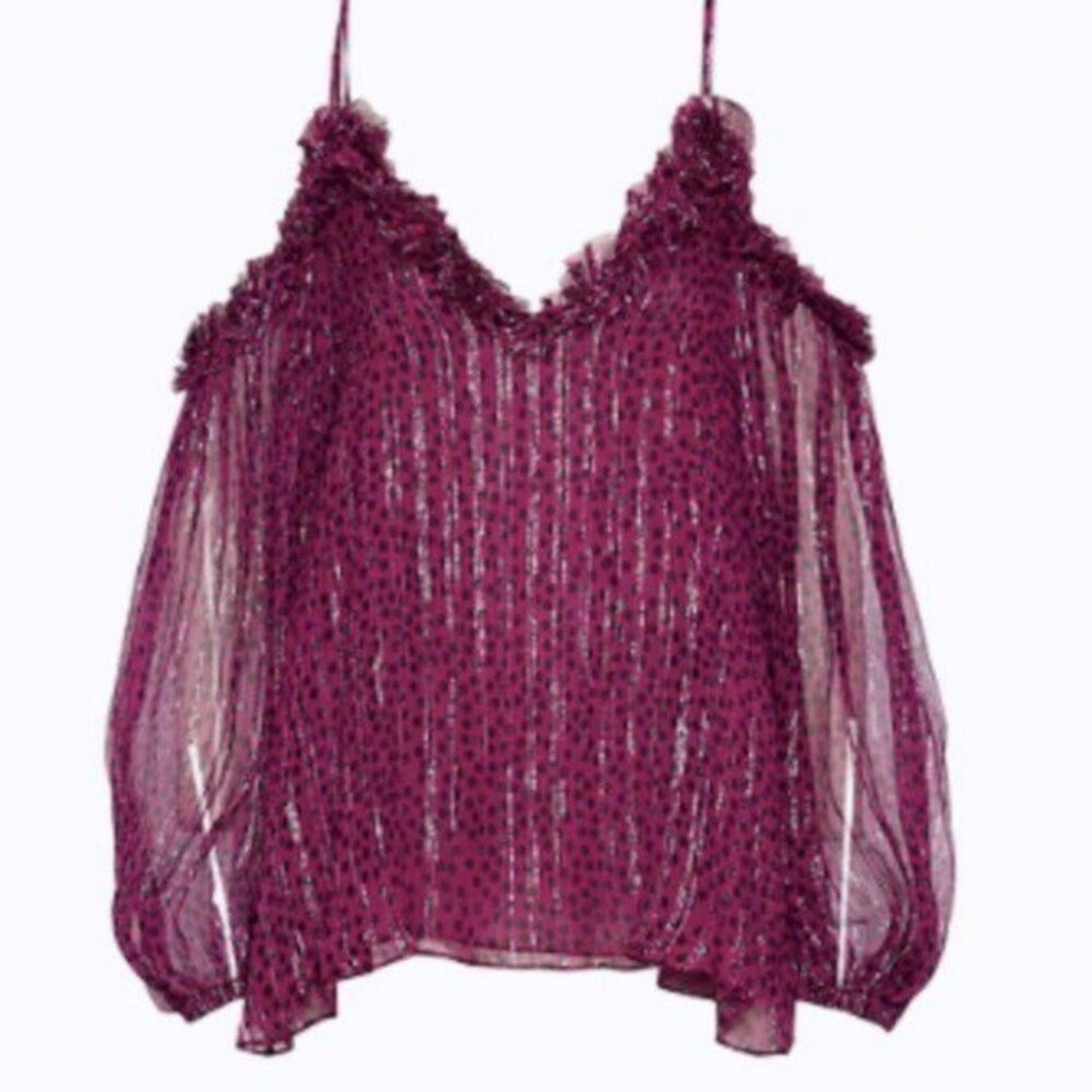 Stella McCartney Stella McCartney Women Polka Dot Blouse raspberry colored Size S / US 4 / IT 40 - 3 Thumbnail