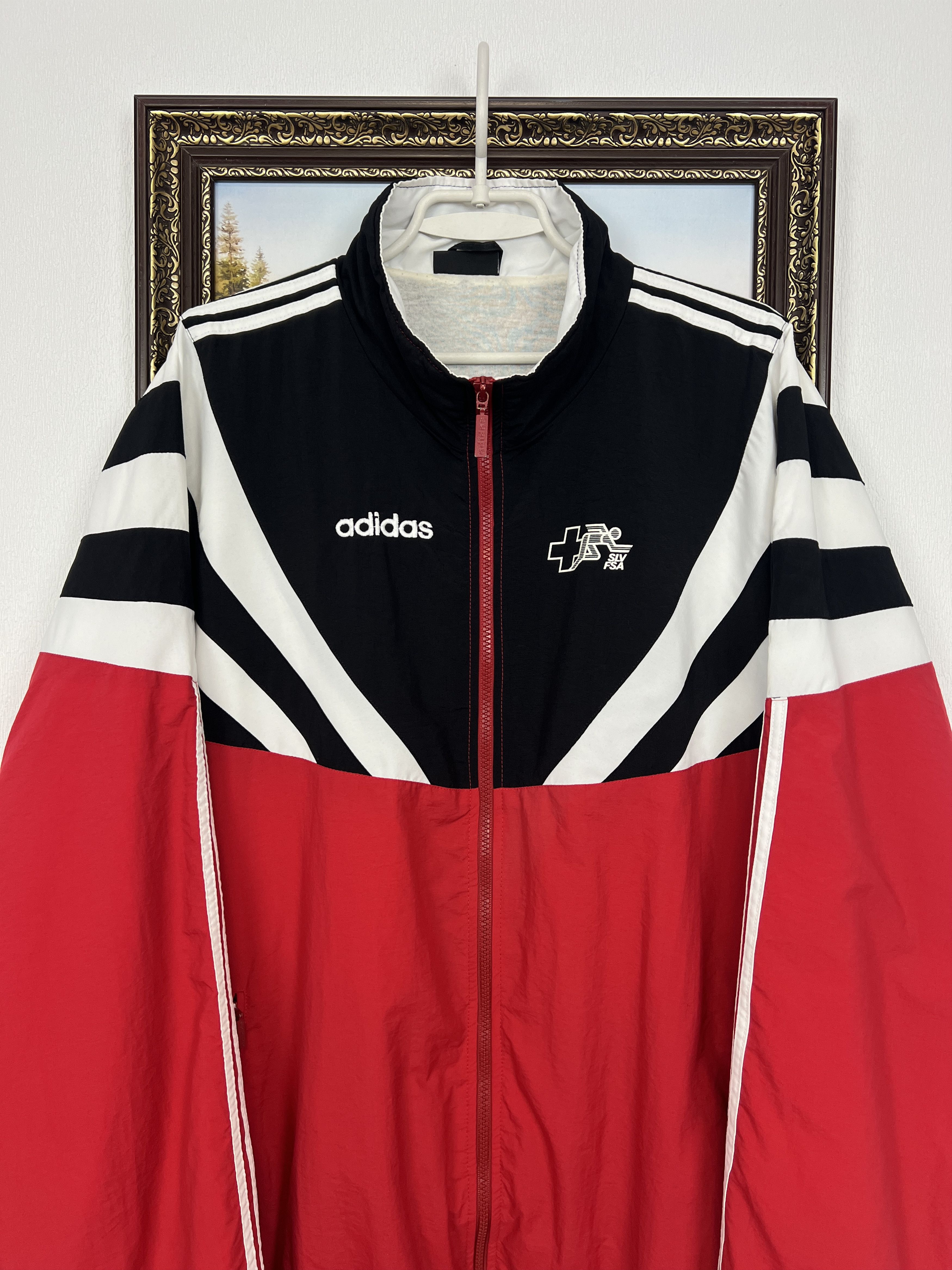 Adidas Vintage 90's Switzerland Football Jacket Soccer Track Top Size US XL / EU 56 / 4 - 2 Thumbnail