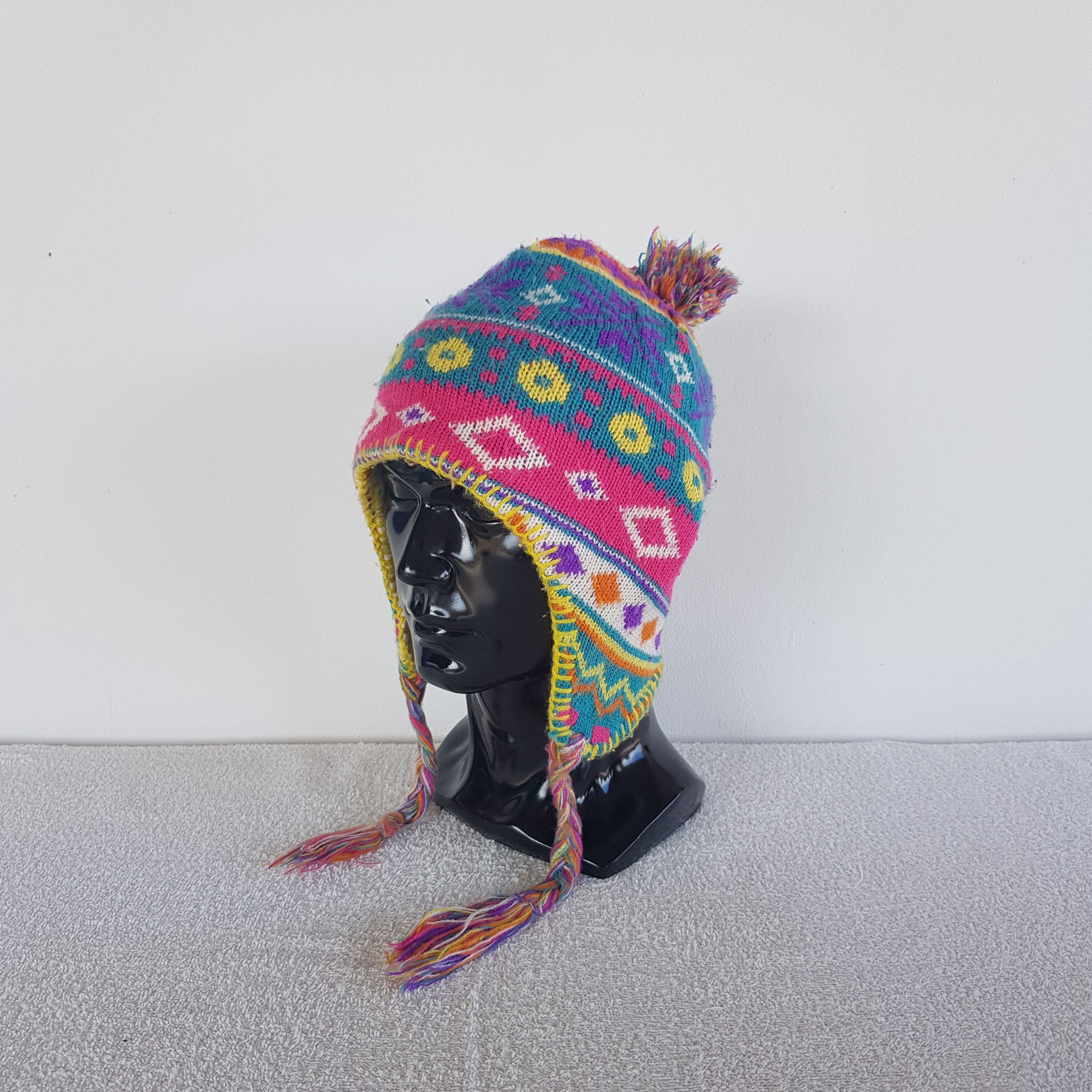 Japanese Brand Vintage Japanese Earflap Beanie Ribbed Knit Snow Caps Hats. Size ONE SIZE - 1 Thumbnail