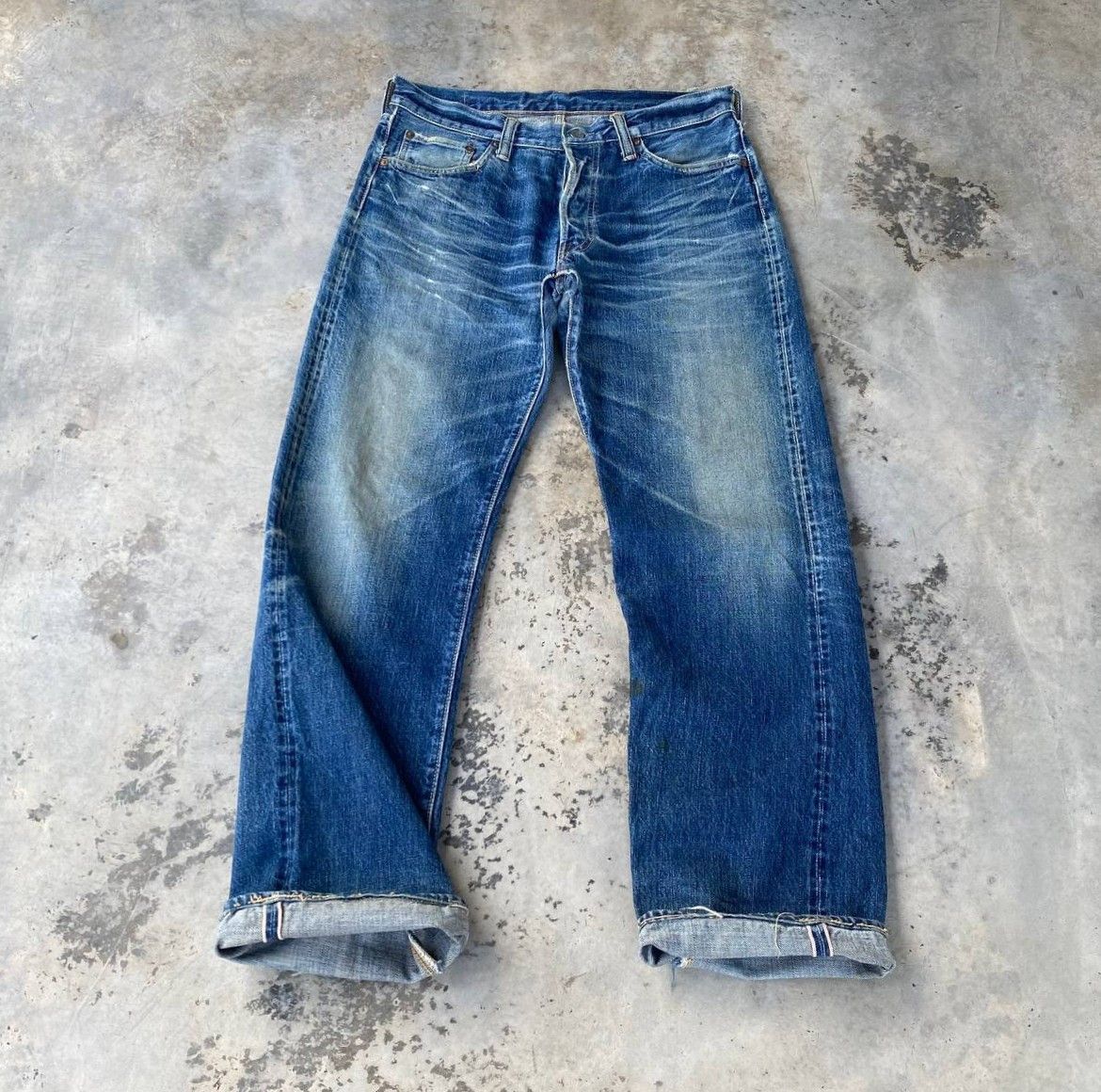 Sugar Cane Vintage Sugar Cane Lot 902 Selvedge Grunge Frayed StarPrint Size US 31 - 5 Thumbnail