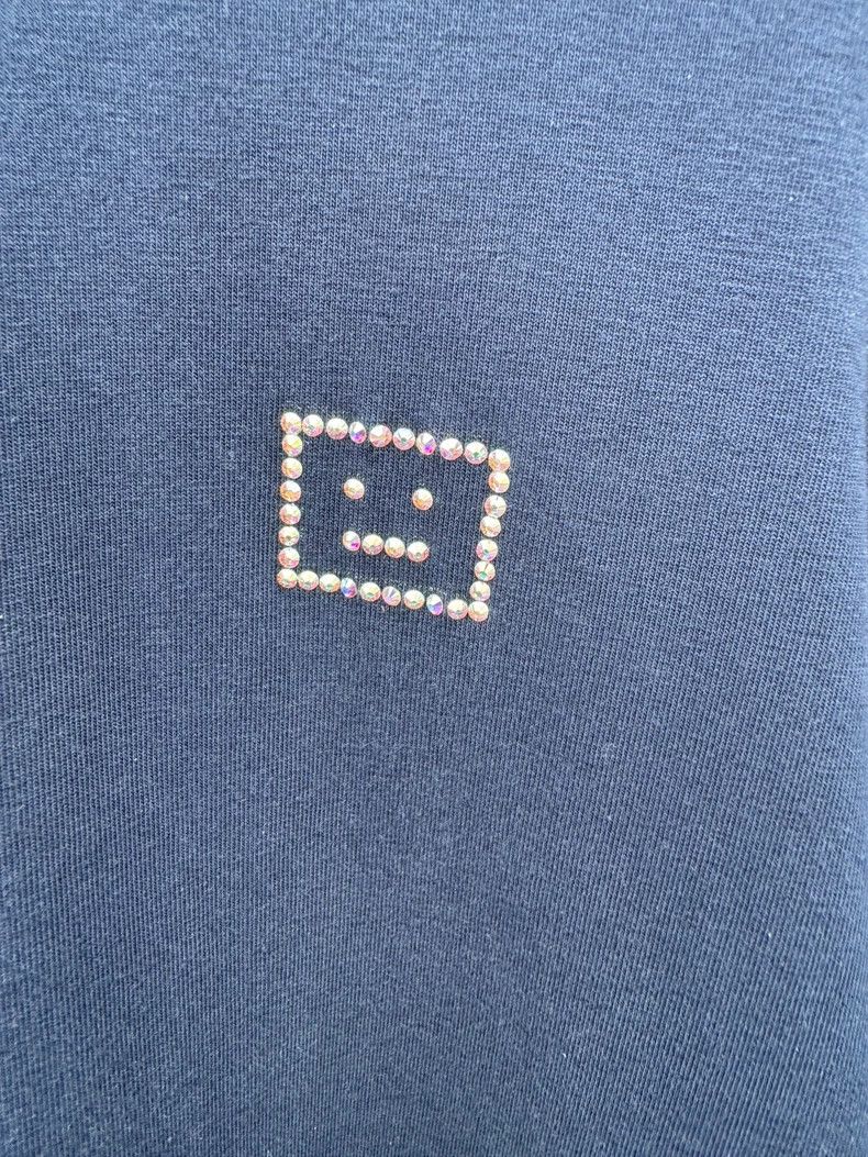 Acne Studios Acne Studios Rhinestone Smiling Face Short Sleeves 2501-Ne Size US S / EU 44-46 / 1 - 4 Thumbnail