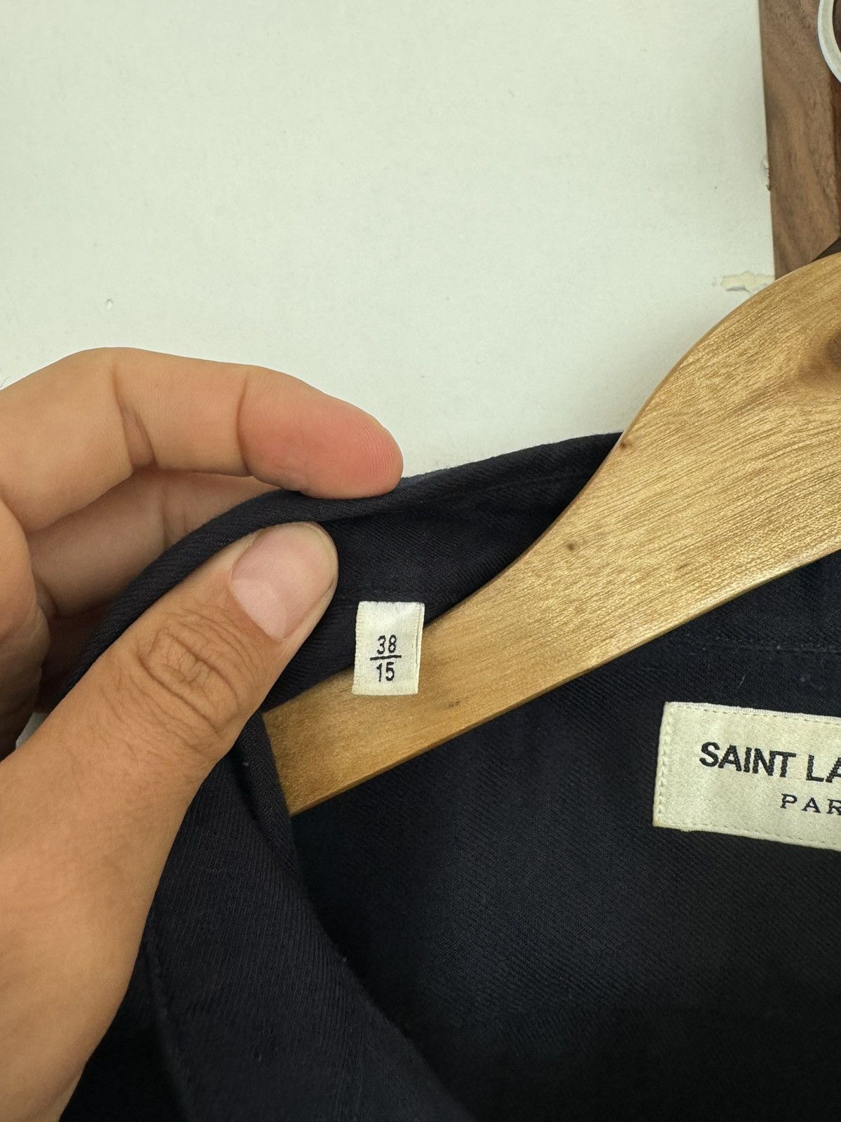 Saint Laurent Paris Blue Viscoe fw15 shirt Size US S / EU 44-46 / 1 - 3 Thumbnail