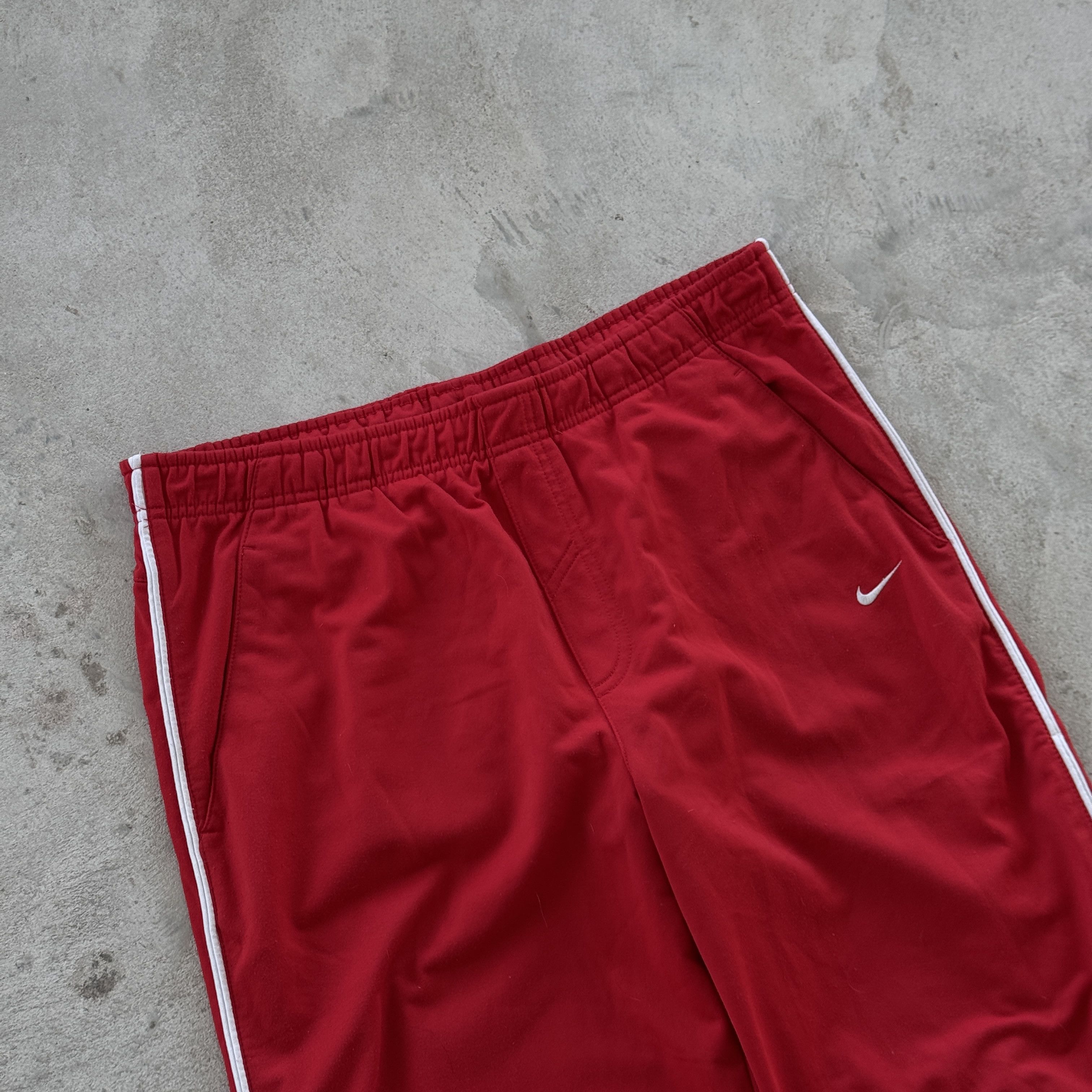 Nike Nike Red Wide Leg Track Pants White Side Stripe Mens Large Size US 32 / EU 48 - 3 Thumbnail