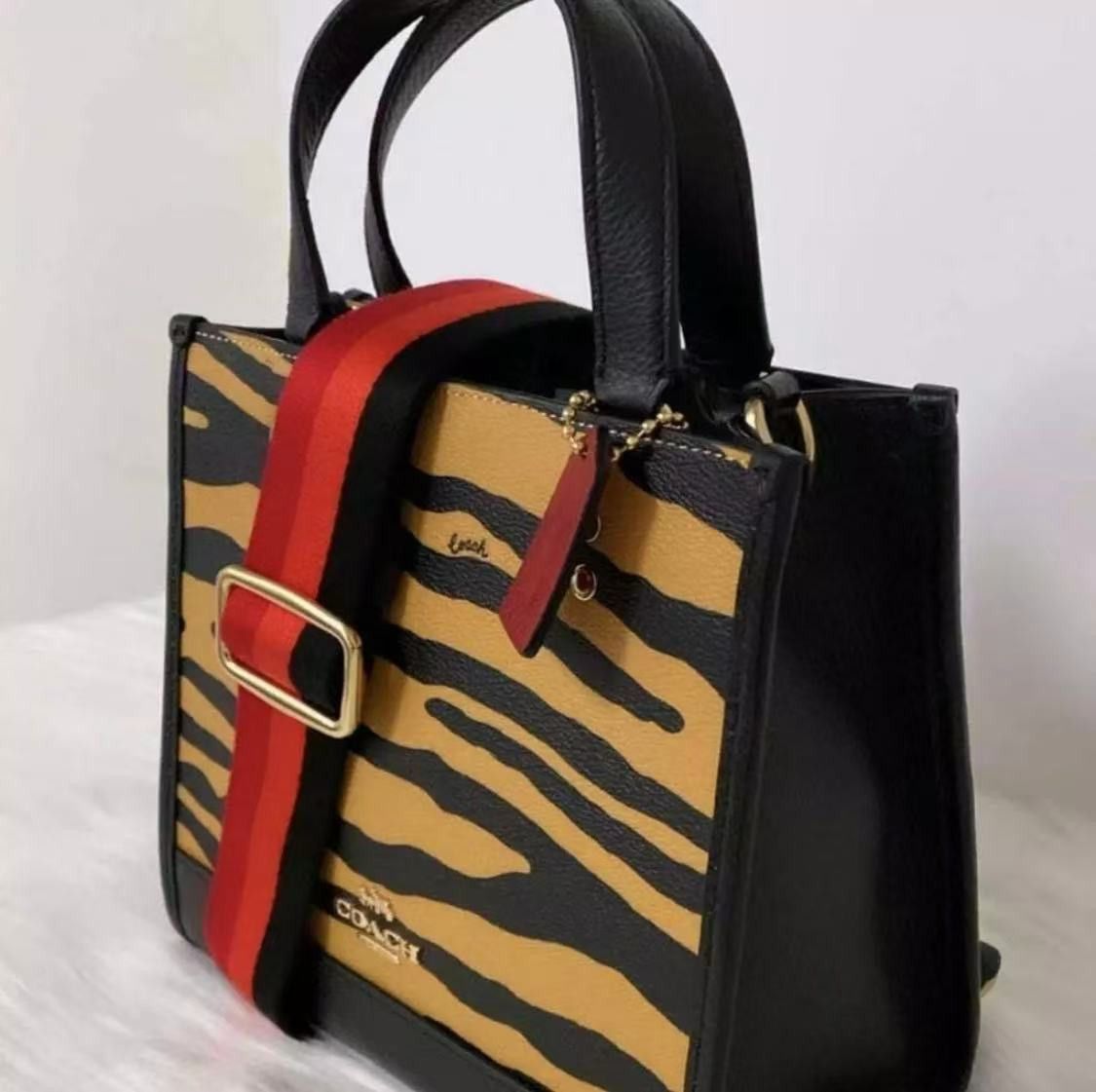 Coach Dempsey Tote 22 In Signature Canvas With Tiger C6988 Size ONE SIZE - 3 Thumbnail