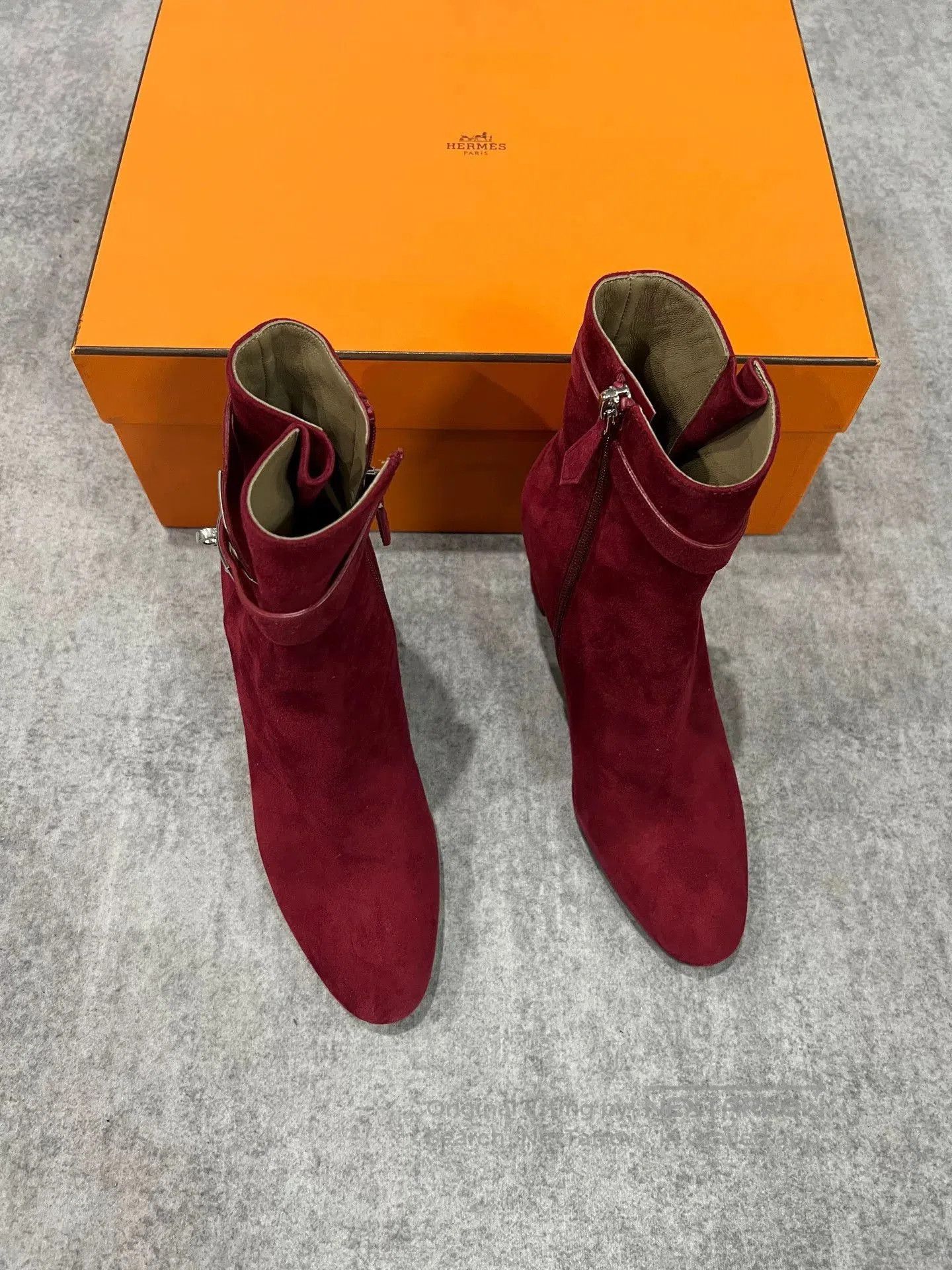Hermes Hermes Red Kelly Silver Buckle Ankle Boots. Size US 6 / IT 36 - 1 Thumbnail