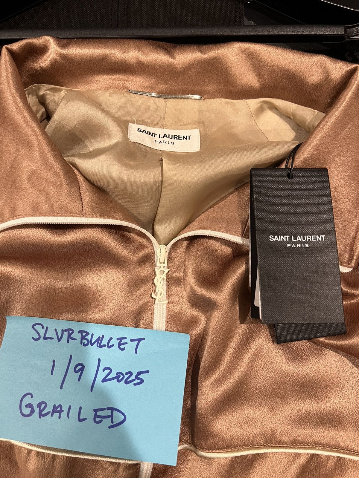 Saint Laurent Paris × Yves Saint Laurent YSL Saint Laurent Jacket in Crepe Satin (men 50) NWT Size US M / EU 48-50 / 2 - 3 Thumbnail