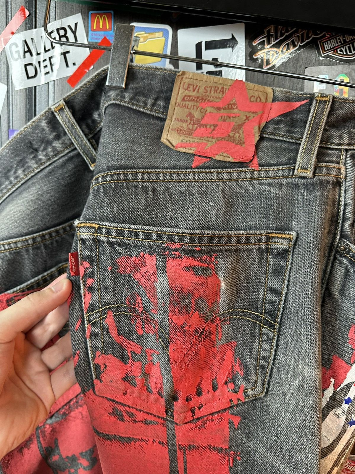 Sp5der × Young Thug Spider Worldwide Red Moto Jeans Size US 34 / EU 50 - 6 Thumbnail