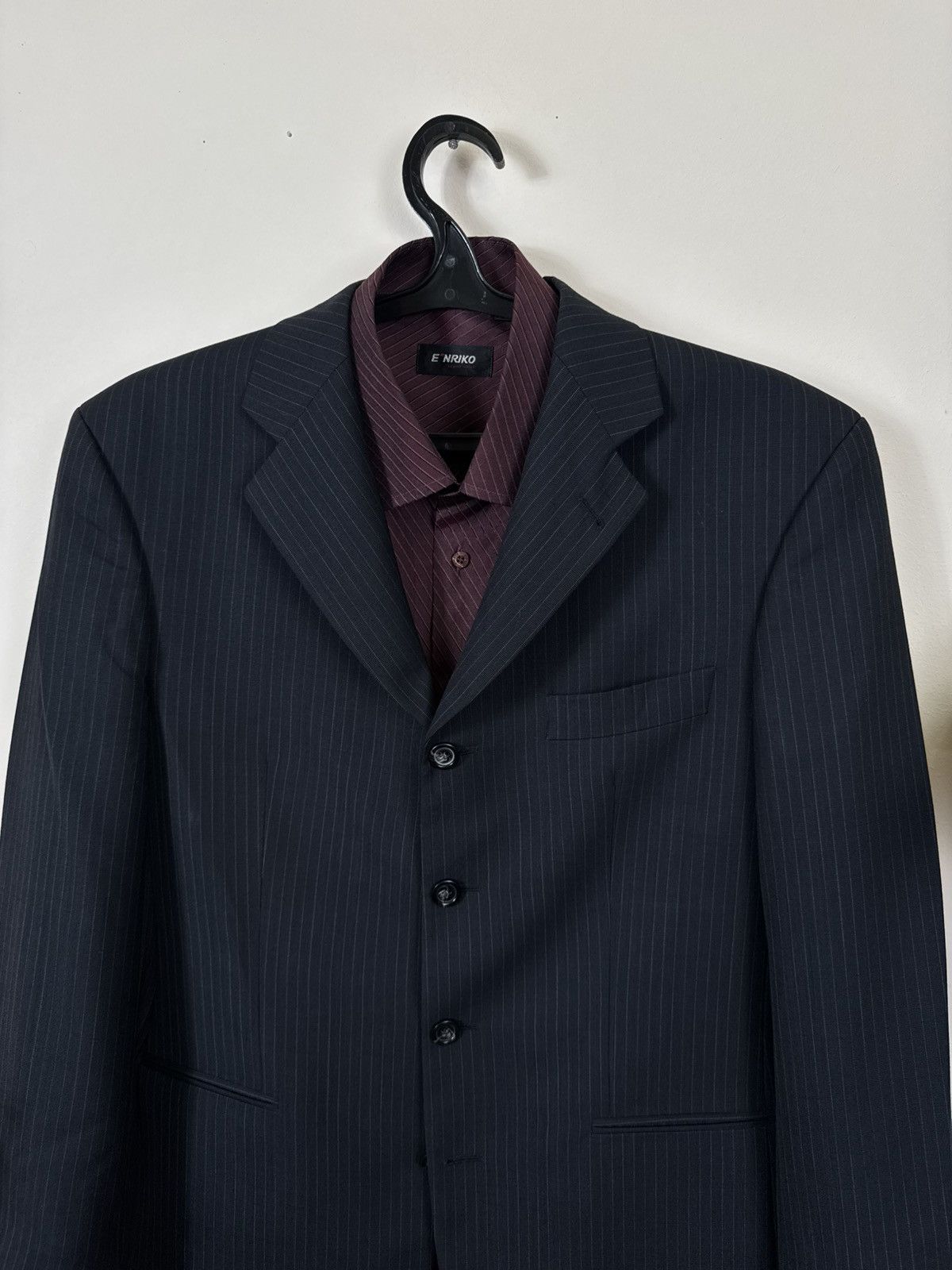 Yves Saint Laurent Vintage Yves Saint Laurent Blazer YSL Black Striped L Jacket Size 50R - 6 Thumbnail