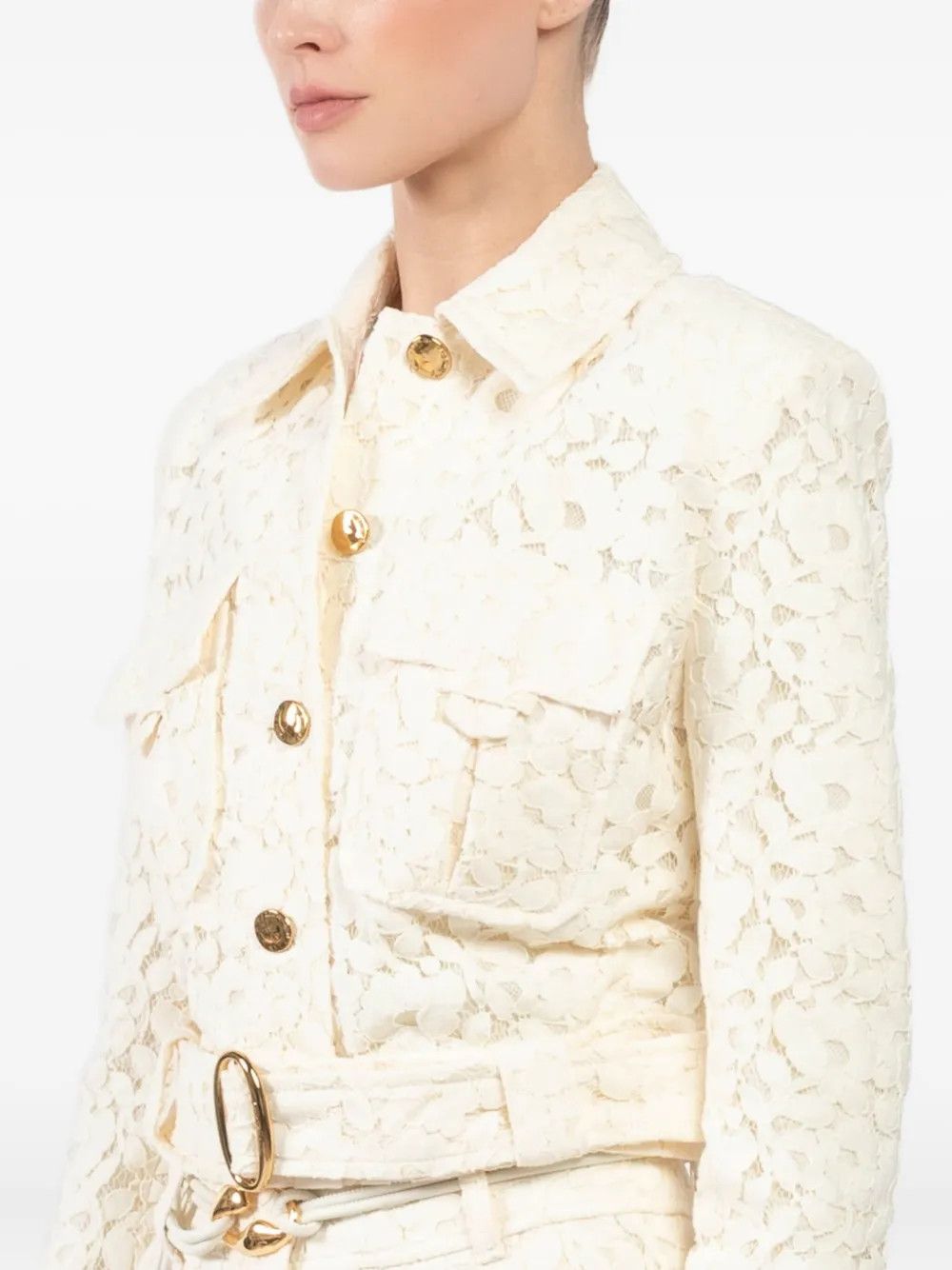 Zimmermann oc11z0226 Cotton-Blend Lace Jacket In Cream Size M / US 6-8 / IT 42-44 - 6 Thumbnail