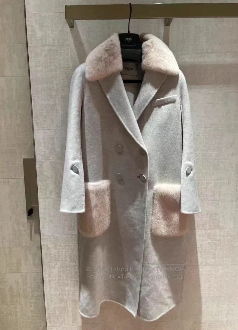 Fendi Fendi Grey-pink fur double pocket coat Size XS / US 0-2 / IT 36-38 - 8 Thumbnail