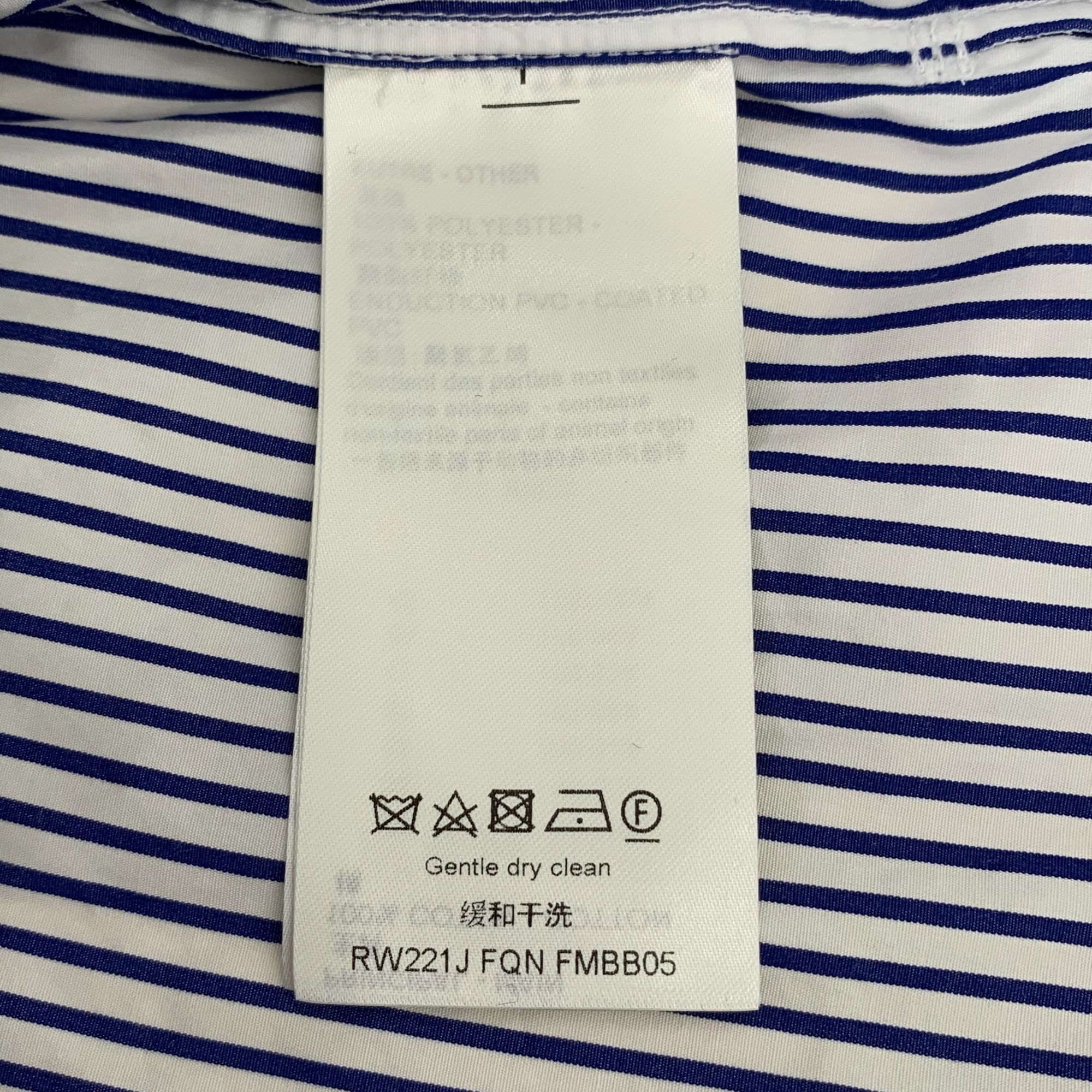 Louis Vuitton Louis Vuitton Womens Blue Vertical Stripe Lace-Trimmed Long Size XS / US 0-2 / IT 36-38 - 4 Thumbnail