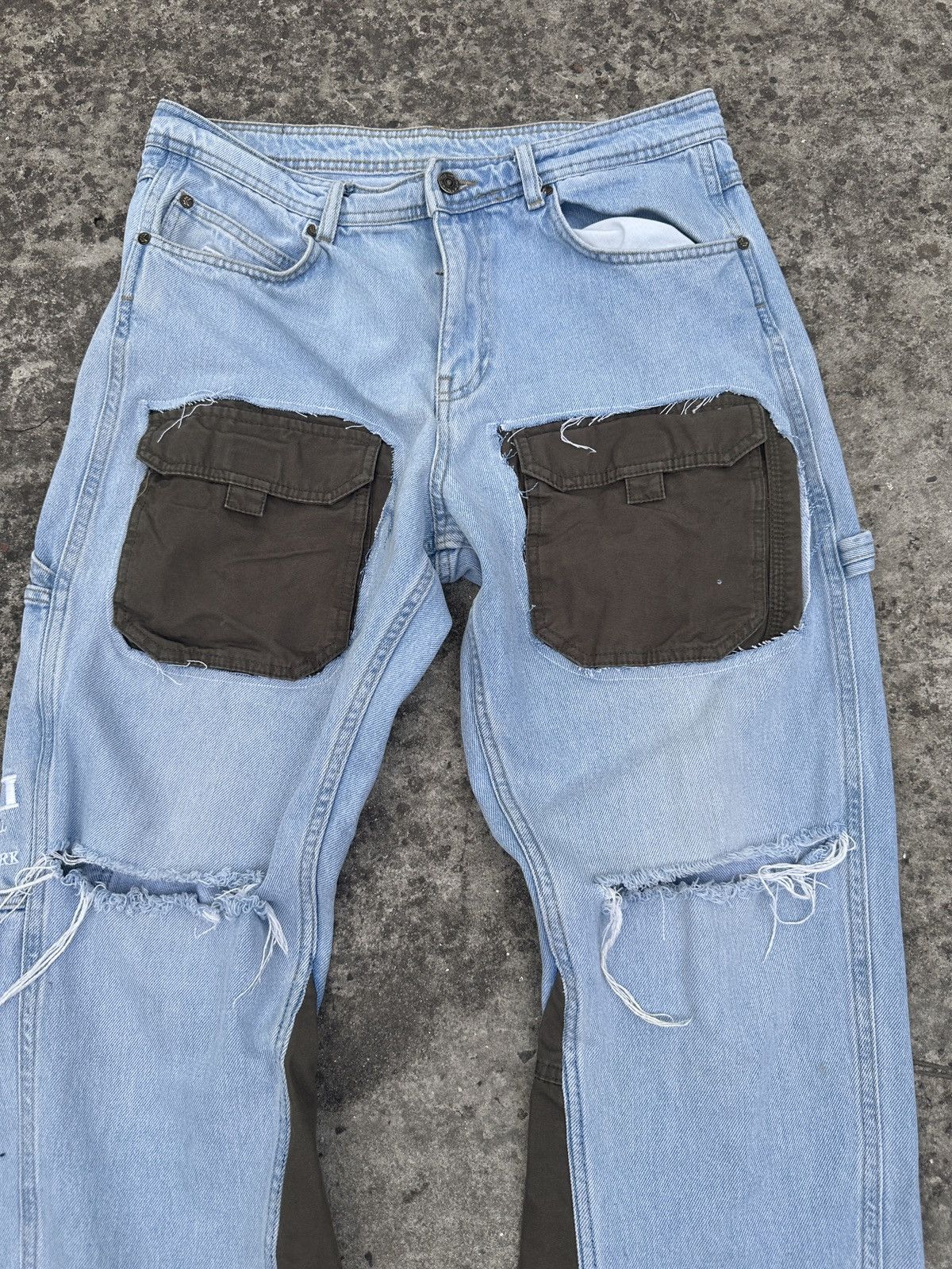 Karl Kani Y2K Vintage Karl Kani Custom Cargo Jeans Streetwear Rare USA Size US 32 / EU 48 - 3 Thumbnail