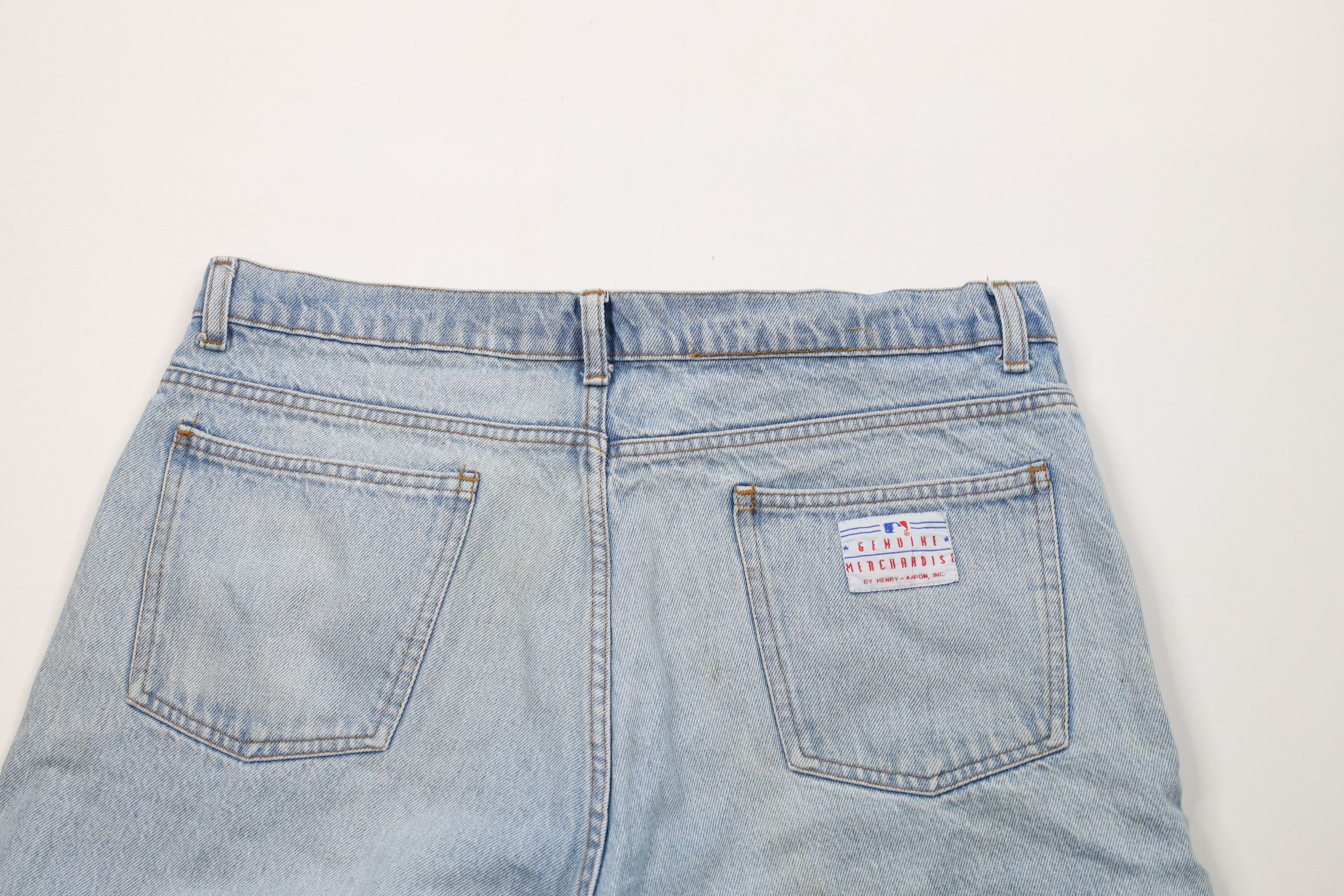Vintage Vintage 90s MLB Baseball Spell Denim Jean Shorts Jorts USA Size US 36 / EU 52 - 10 Thumbnail