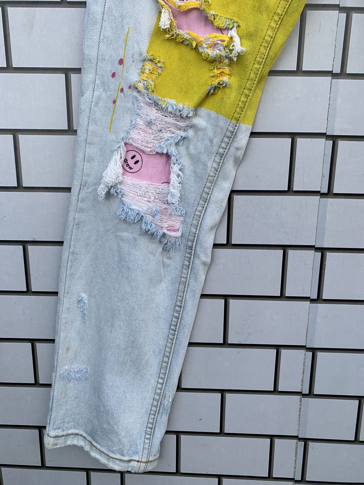 Drew House Drew House Smile Distressed Denim Size US 30 / EU 46 - 7 Thumbnail