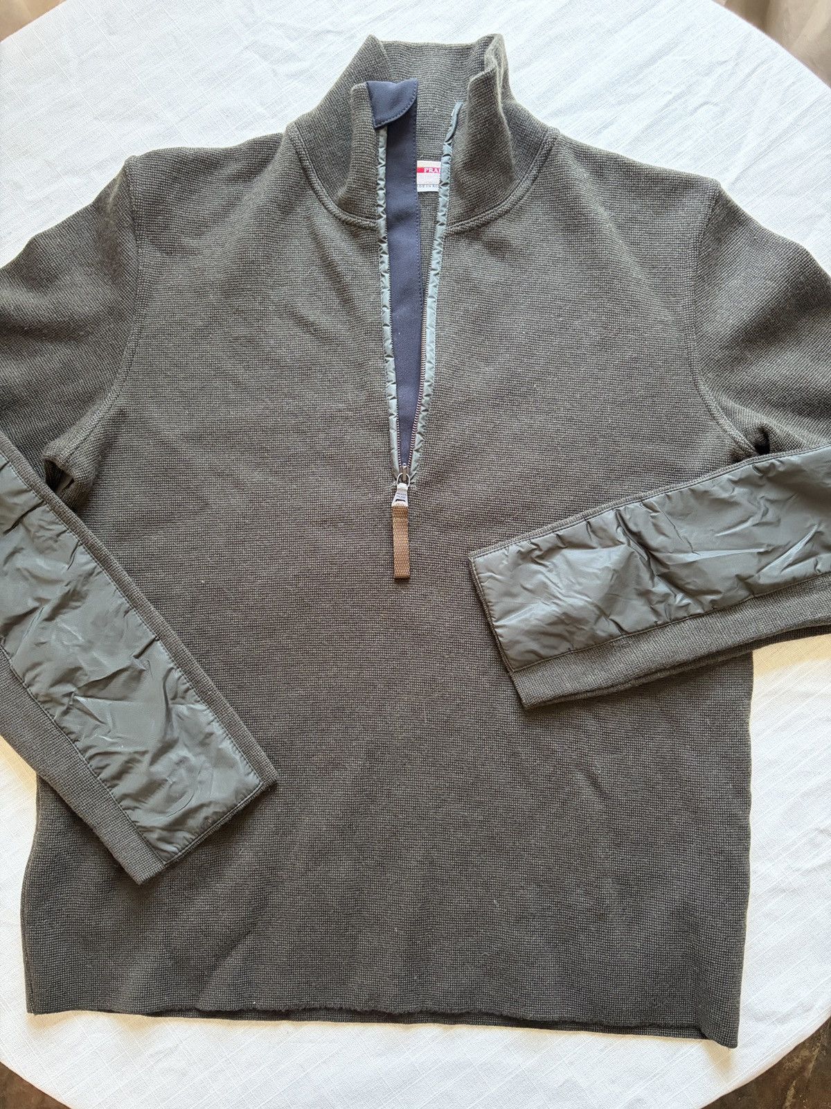 Prada Prada Sport Wool Half-Zip Sweater — Olive / Size 50 (M/L) Size US M / EU 48-50 / 2 - 1 Thumbnail