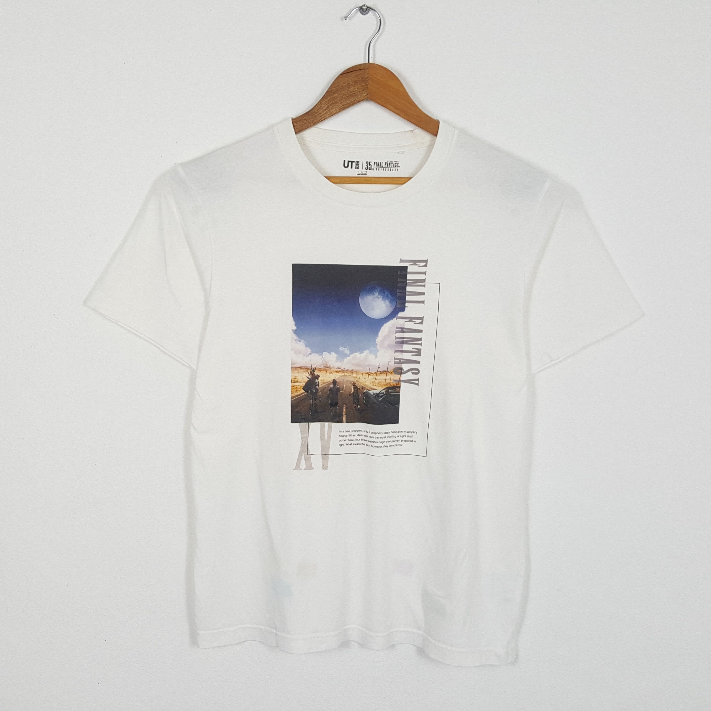 image of Vintage 35Th Final Fantasy Aniversary Playstation T-Shirts in White, Men's (Size Large)