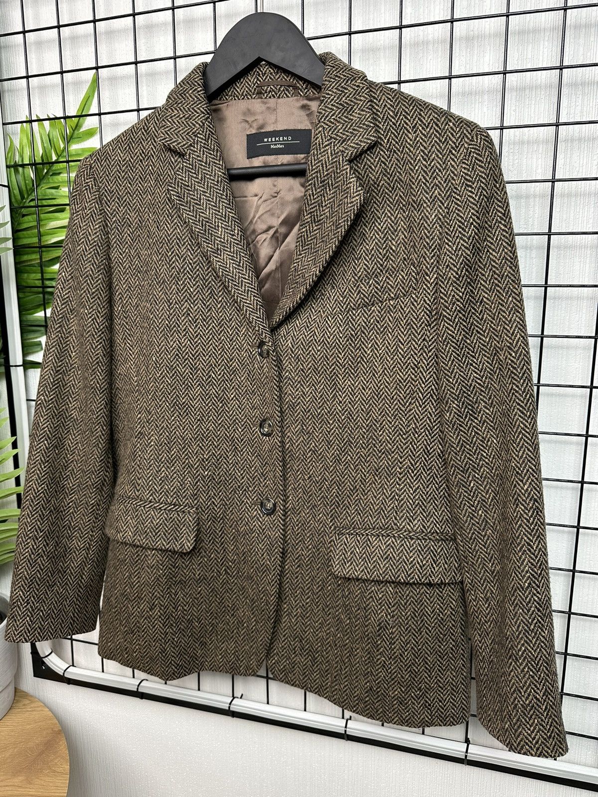 Max Mara × Weekend Max Mara WEEKEND MAX MARA wool blazer women jacket tweed 8 size Size M / US 6-8 / IT 42-44 - 2 Thumbnail