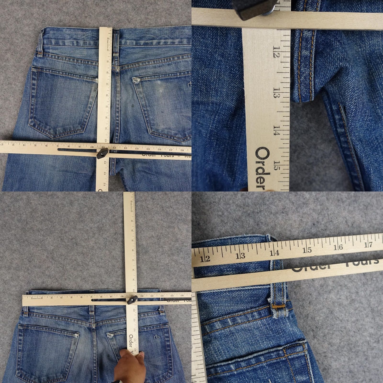 Rag & Bone rag & bone RB 15X Jeans Slim Straight Mens 28x33 Blue Medium Wash Distressed Vintage-Inspired Pockets 5-Pocket Denim Cotton M1551K165 Size US 28 / EU 44 - 10 Thumbnail