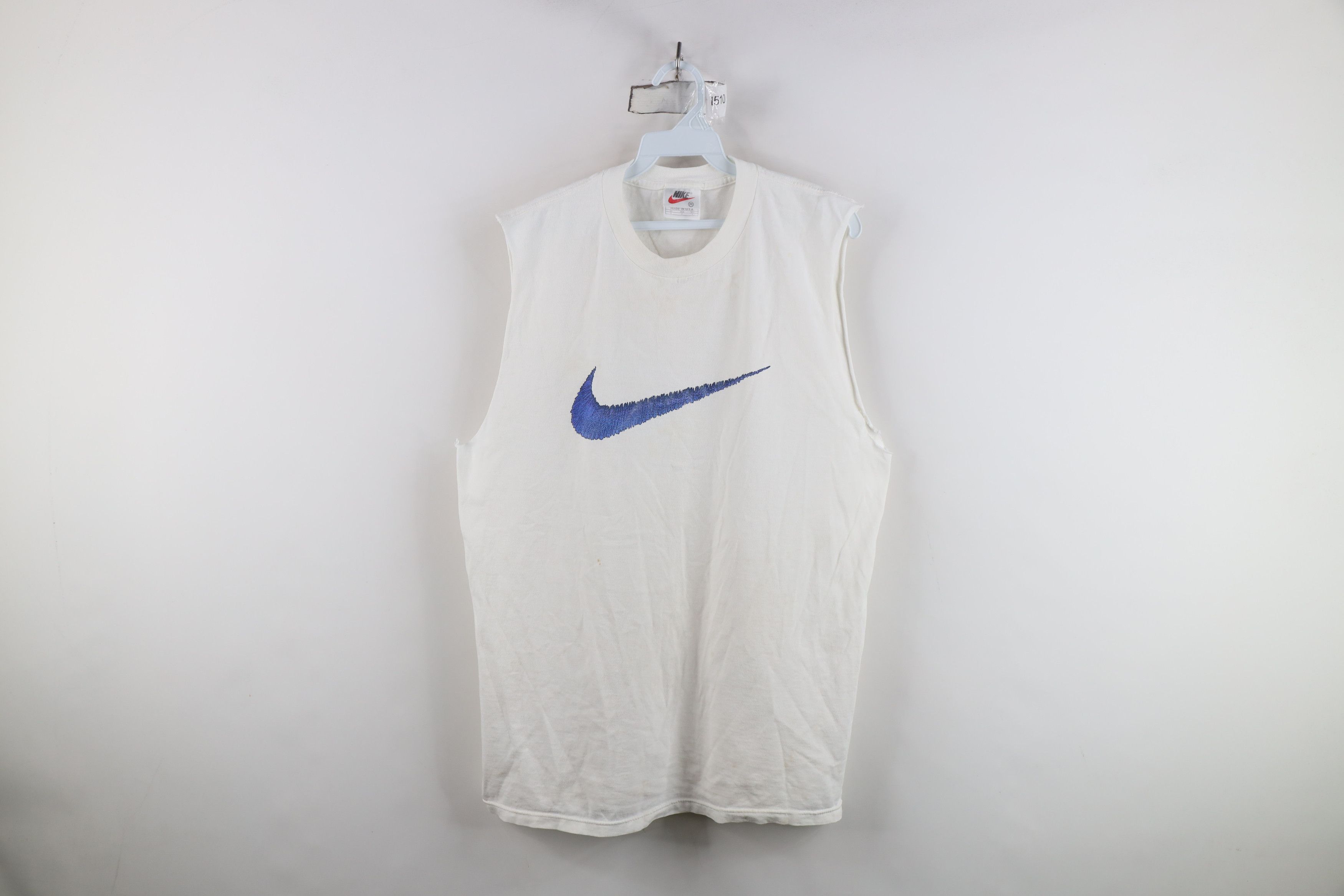 Nike Vintage 90s Nike Travis Scott Big Swoosh Cut Off T-Shirt USA Size US M / EU 48-50 / 2 - 1 Thumbnail