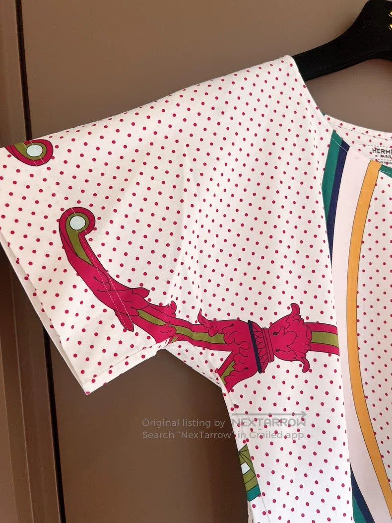 Hermes Hermes Colorful Wheel Print Small Polka Dot Short Sleeve T Size XS / US 0-2 / IT 36-38 - 3 Thumbnail
