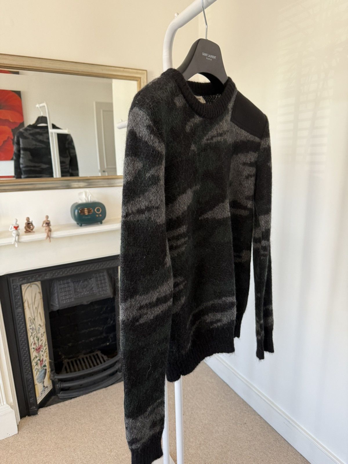 Hedi Slimane × Saint Laurent Paris FW16 Saint Laurent Camo Mohair Sweater Size US XS / EU 42 / 0 - 2 Thumbnail