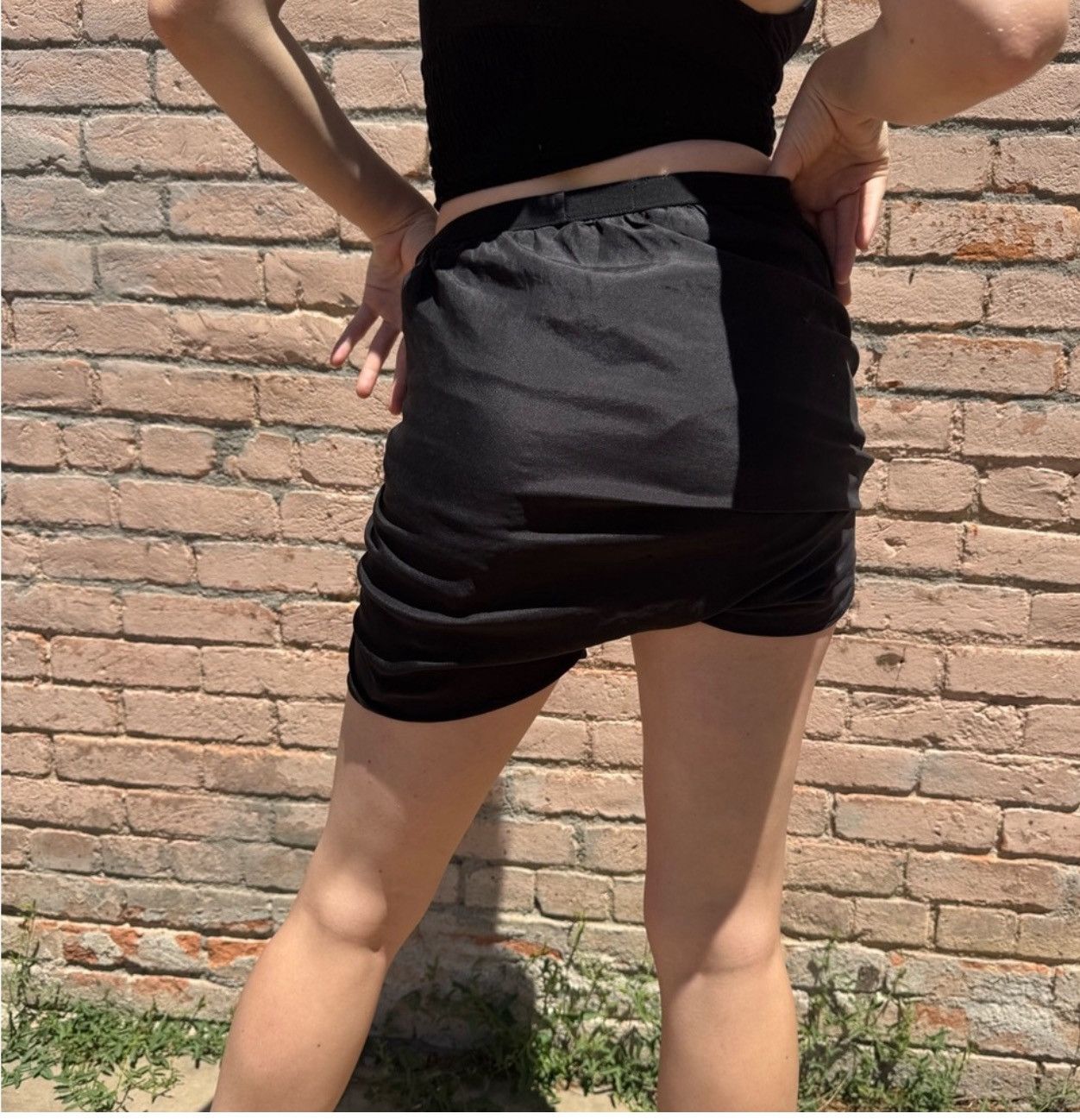 Rick Owens Rick Owens Lilies Black Silk Ruched Skort Mini Skirt Sz S Size 27" / US 4 / IT 40 - 8 Thumbnail