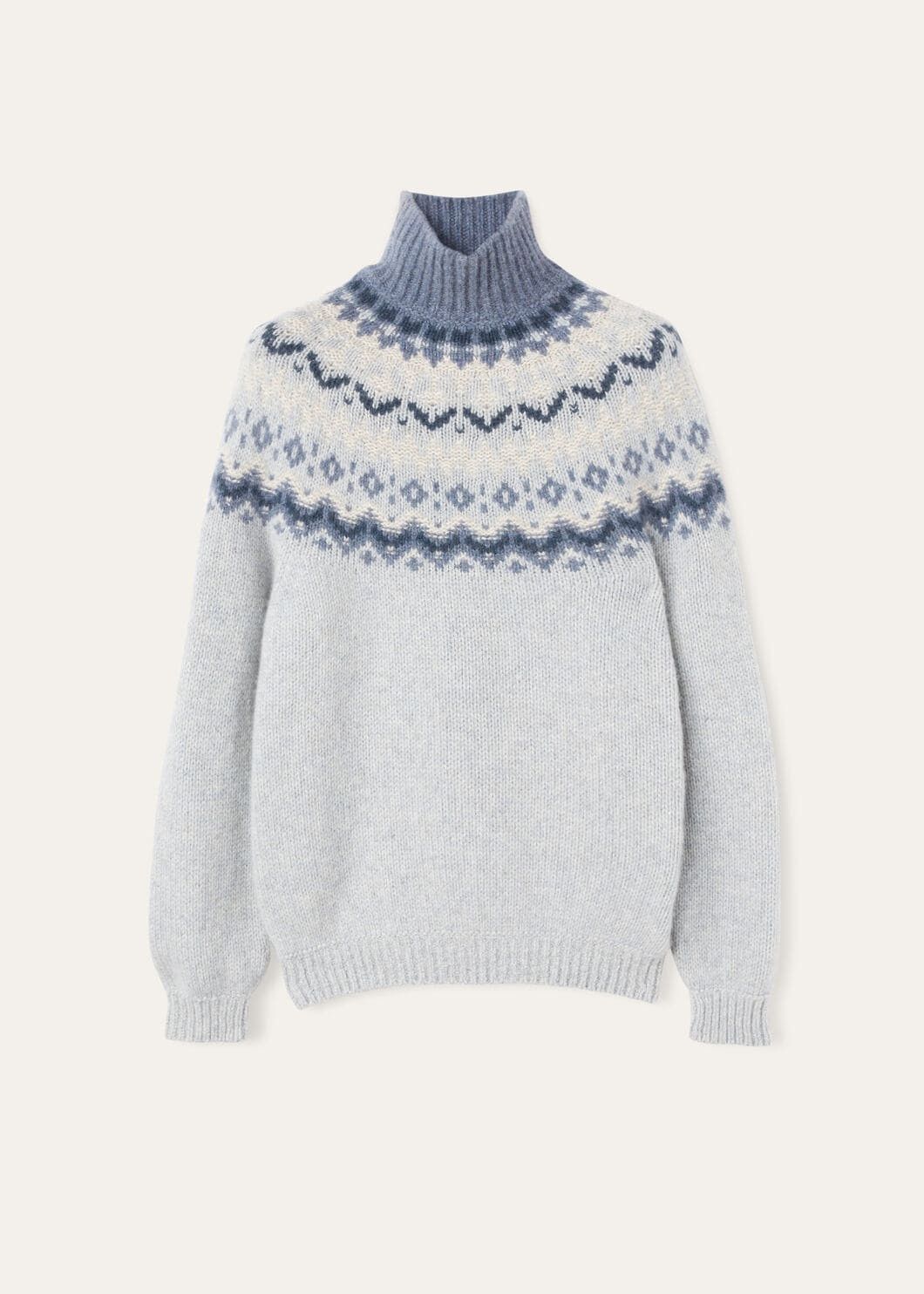 Loro Piana o1w1db10825 FAO5135 Alpe Pile Turtleneck Sweater Light Blue Size L / US 10 / IT 46 - 1 Thumbnail