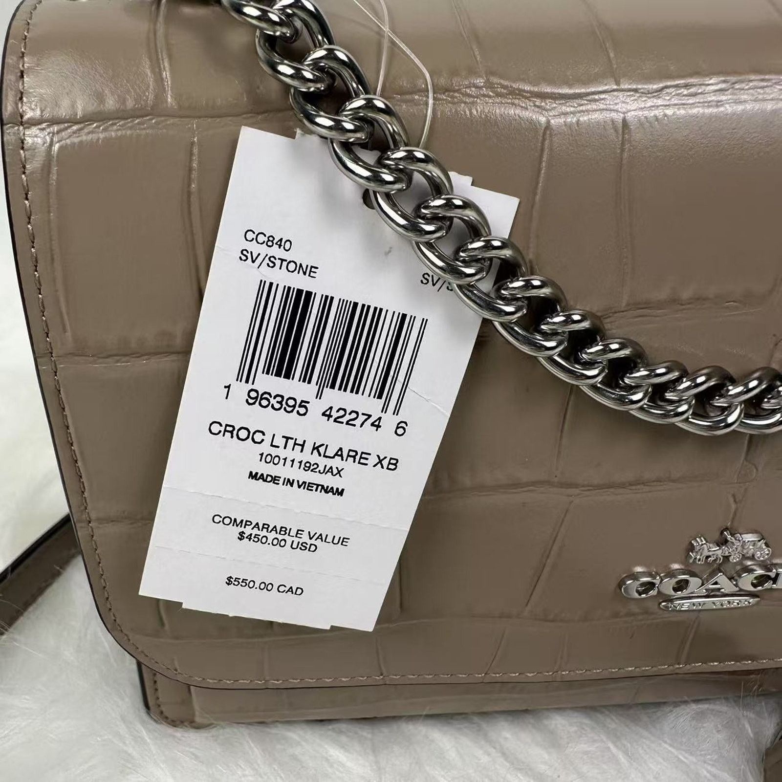 Coach Coach Klare xbody Crocodile-embossed Leather Silver Stone Size ONE SIZE - 4 Thumbnail